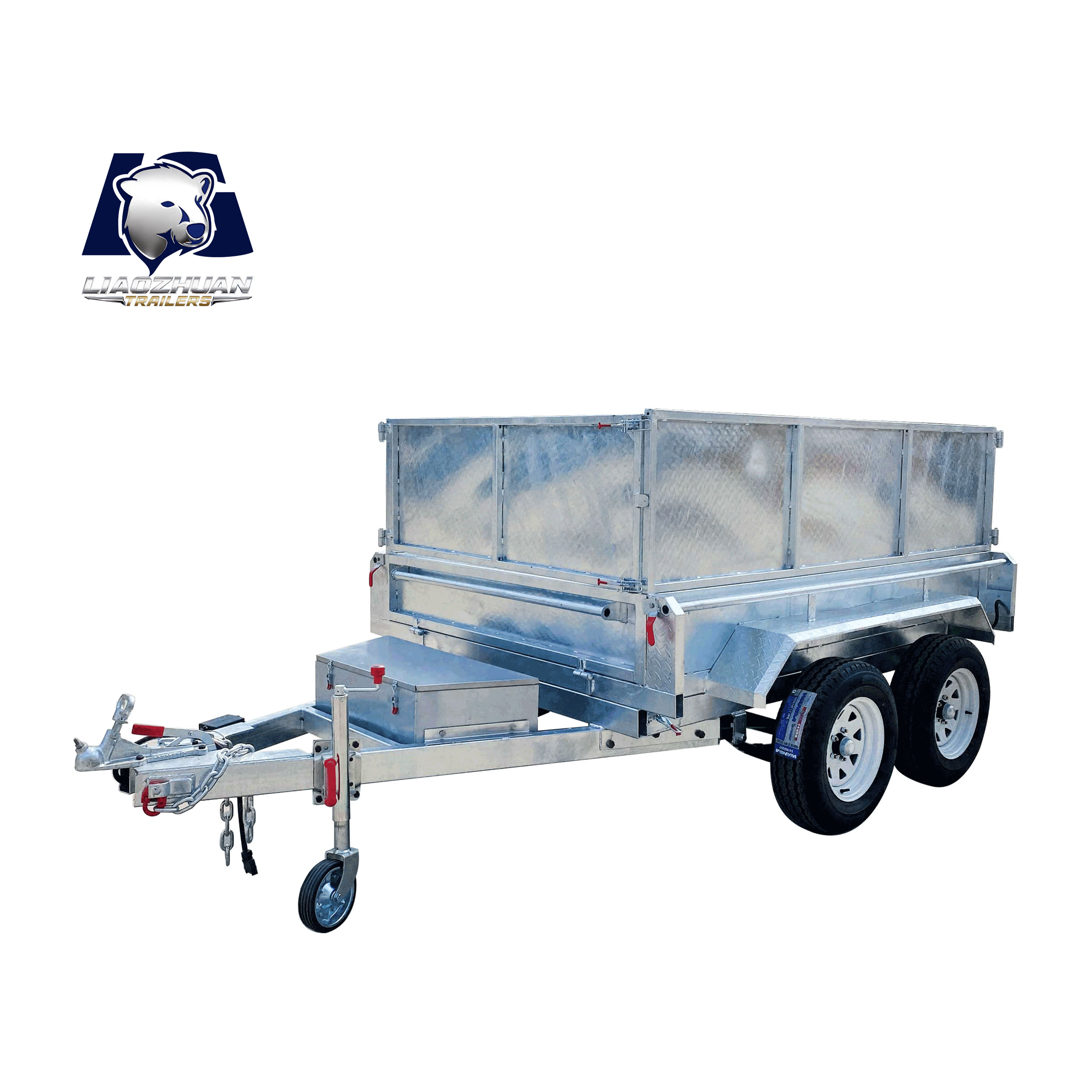 双轴热浸镀锌箱式拖车