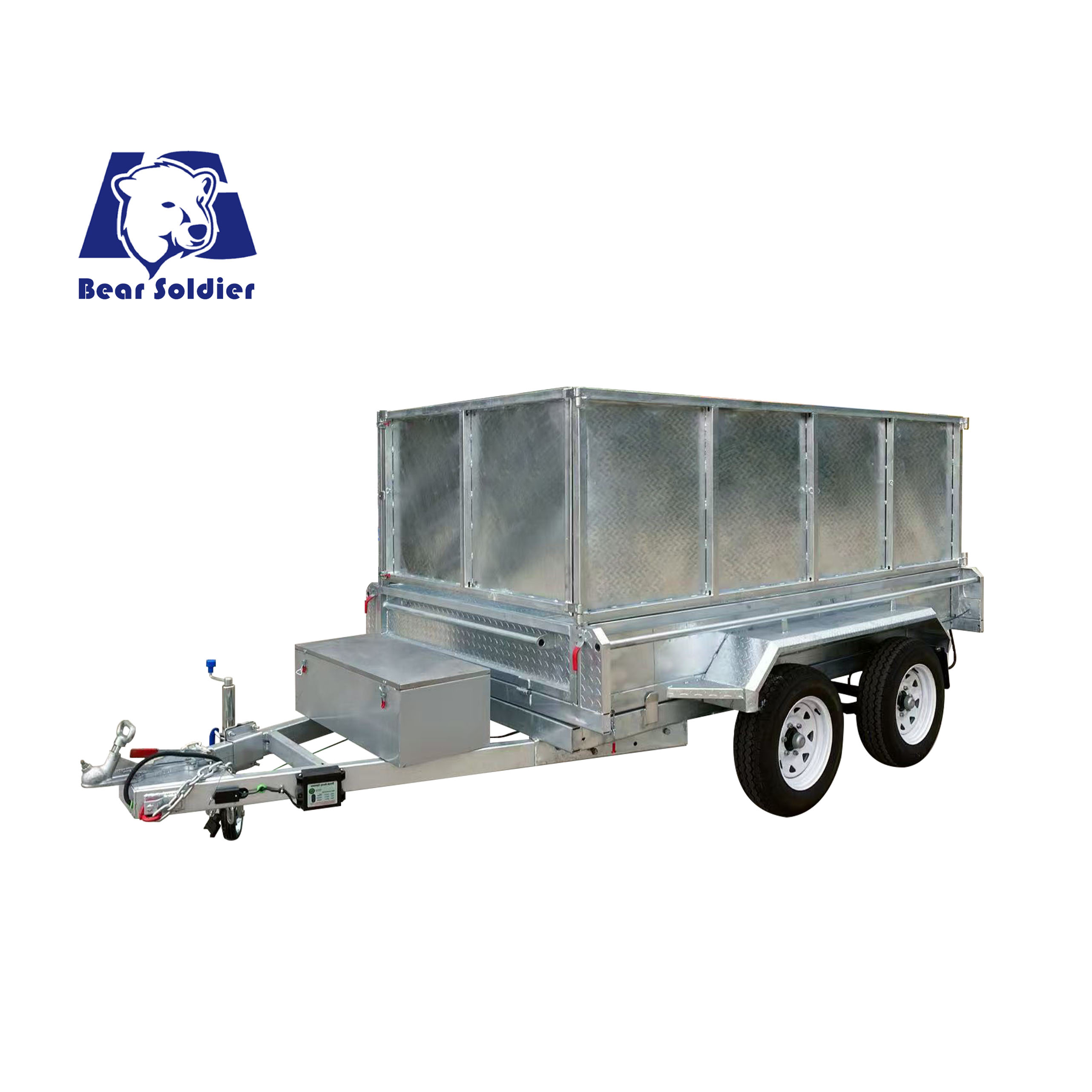 Double-axis hot-dip galvanized box trailer