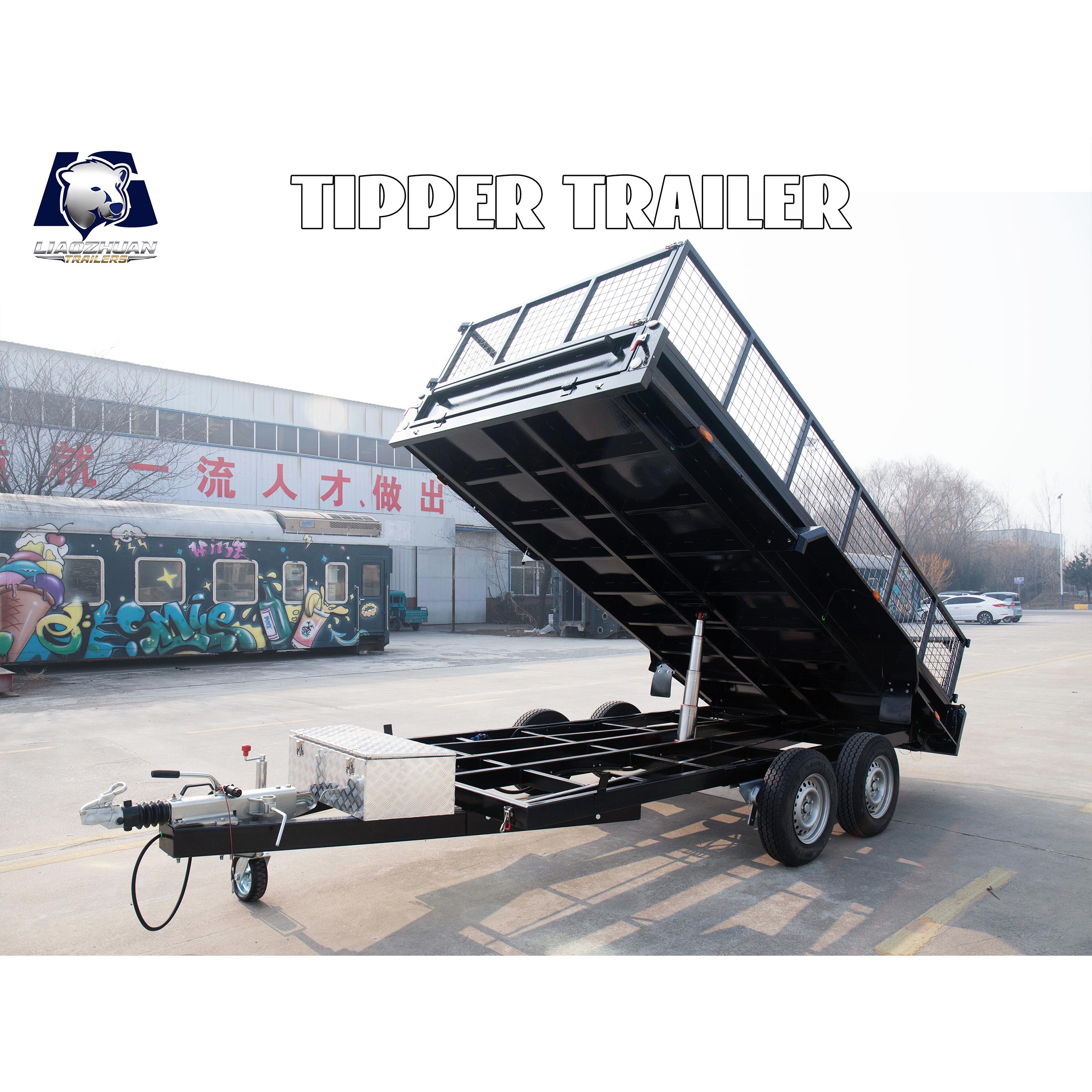 EU 14x6 Hydraulic Single-axis Tipper Painting Trailer 3500kg ATM (Electric Brake)