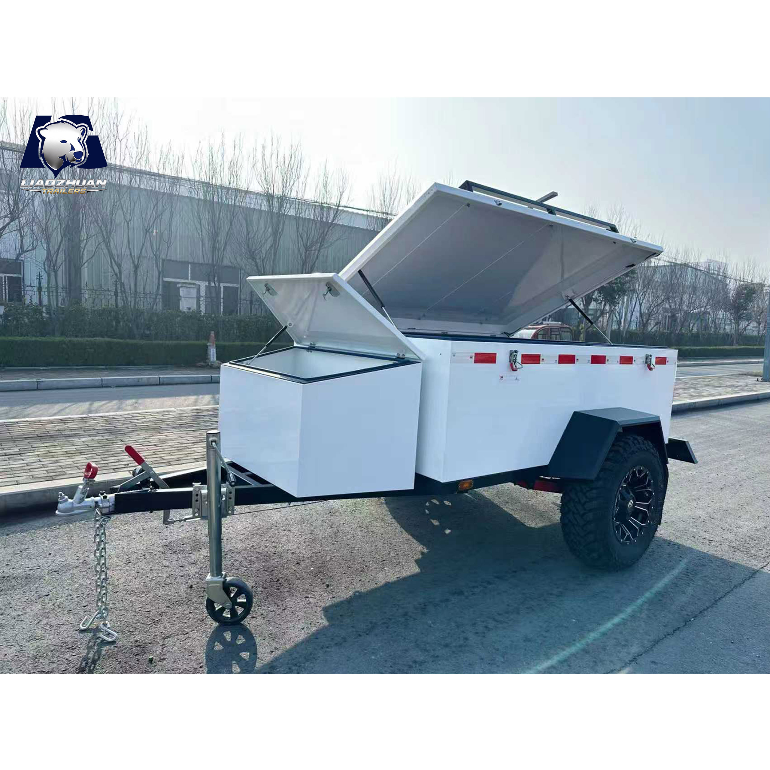 White camping trailer