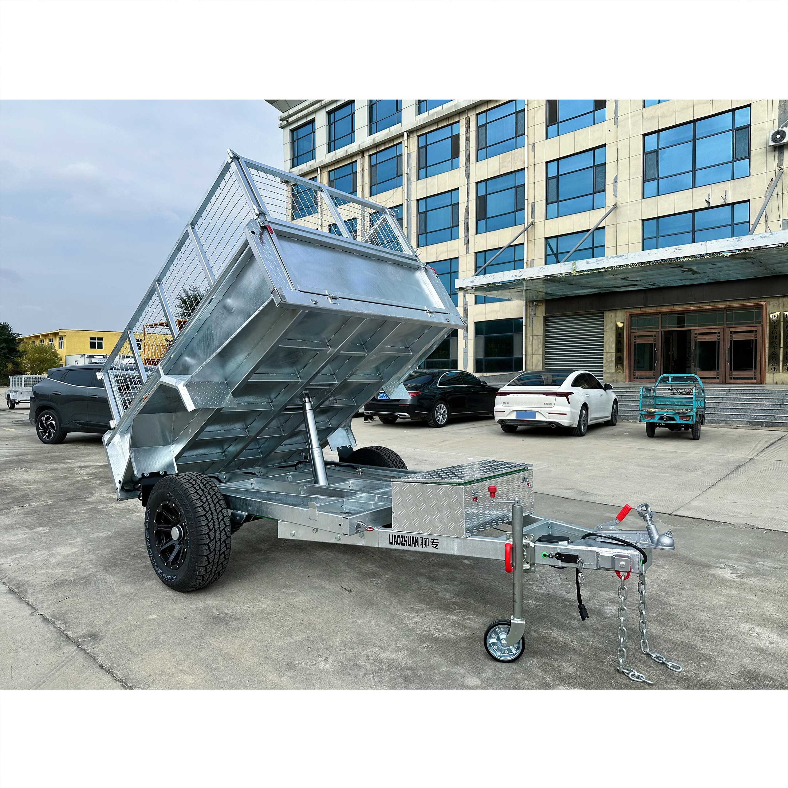 8x5 Hydraulic Single-axis Tipper Galvanised Box Trailer 2000kg ATM (Electric Brake)