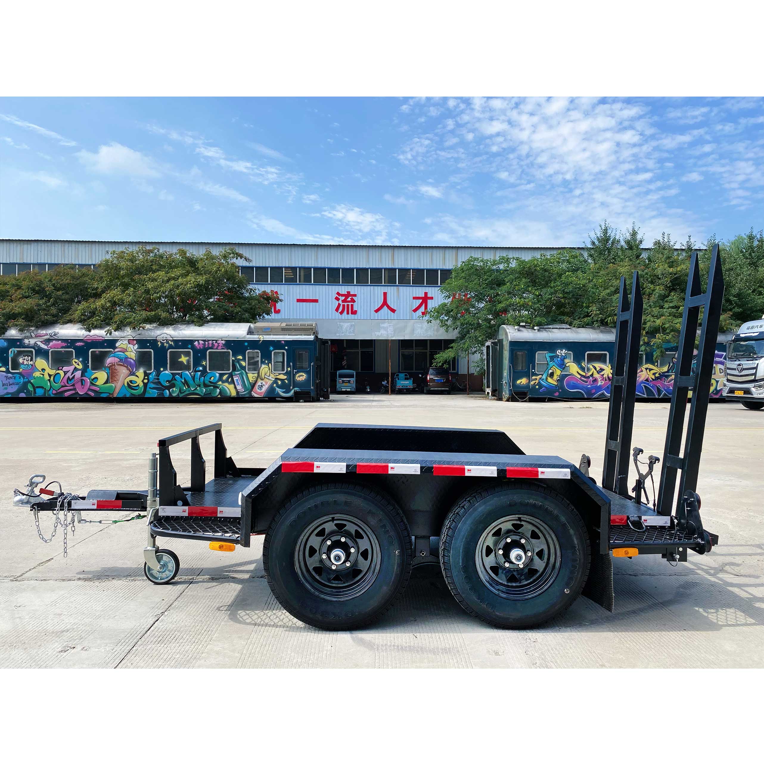 Road roller trailer
