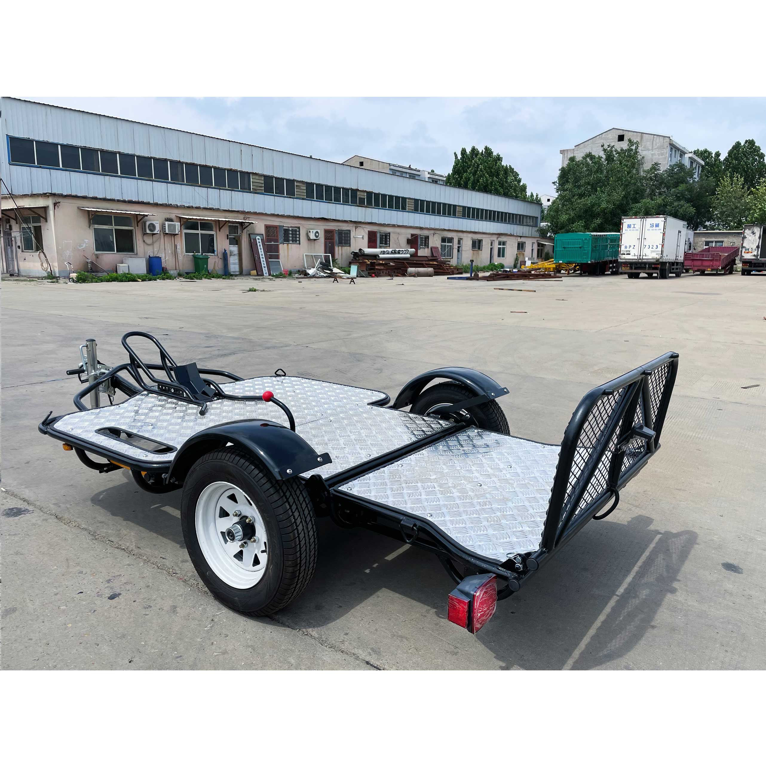 Single-axle hydraulic single motorcycle trailer