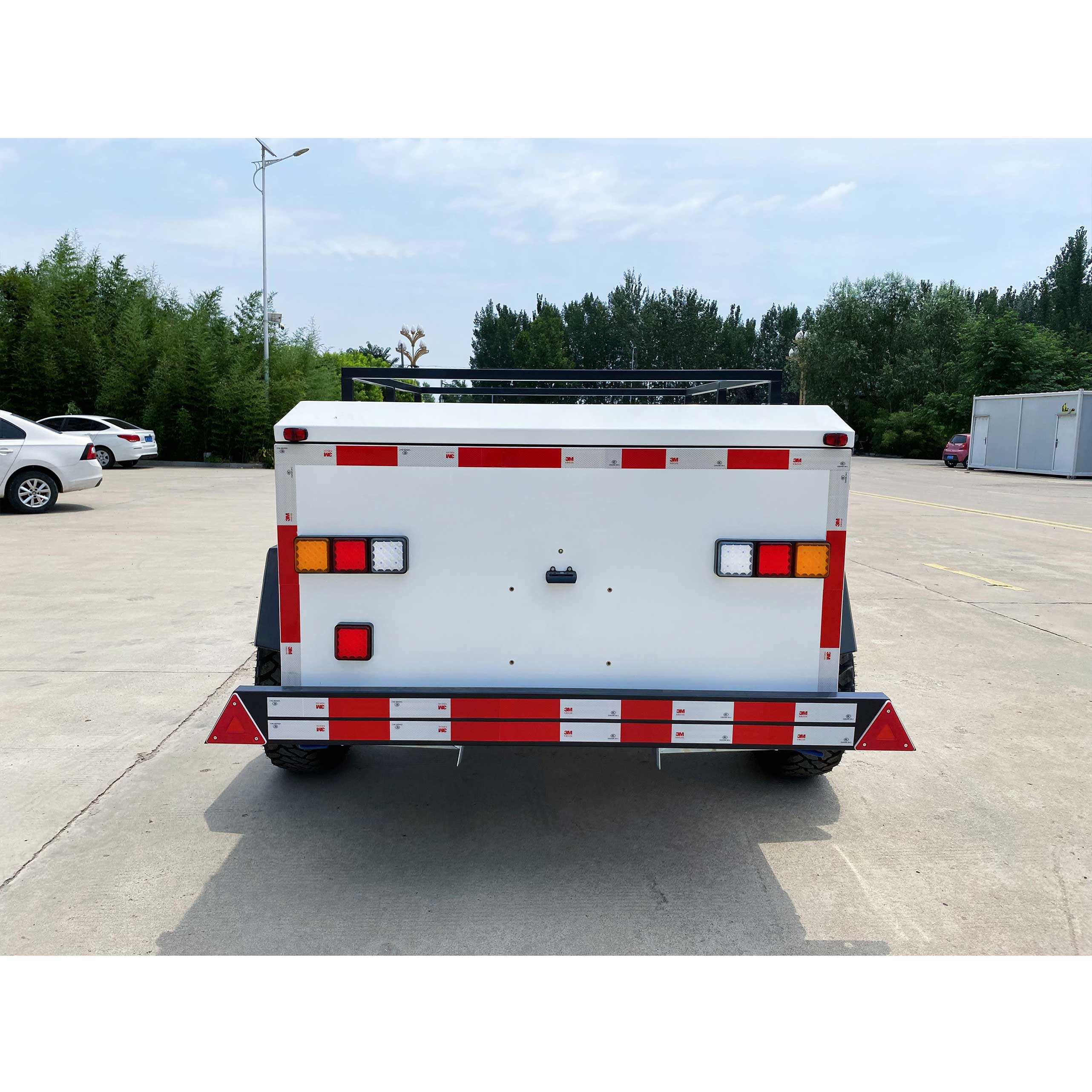 White camping trailer