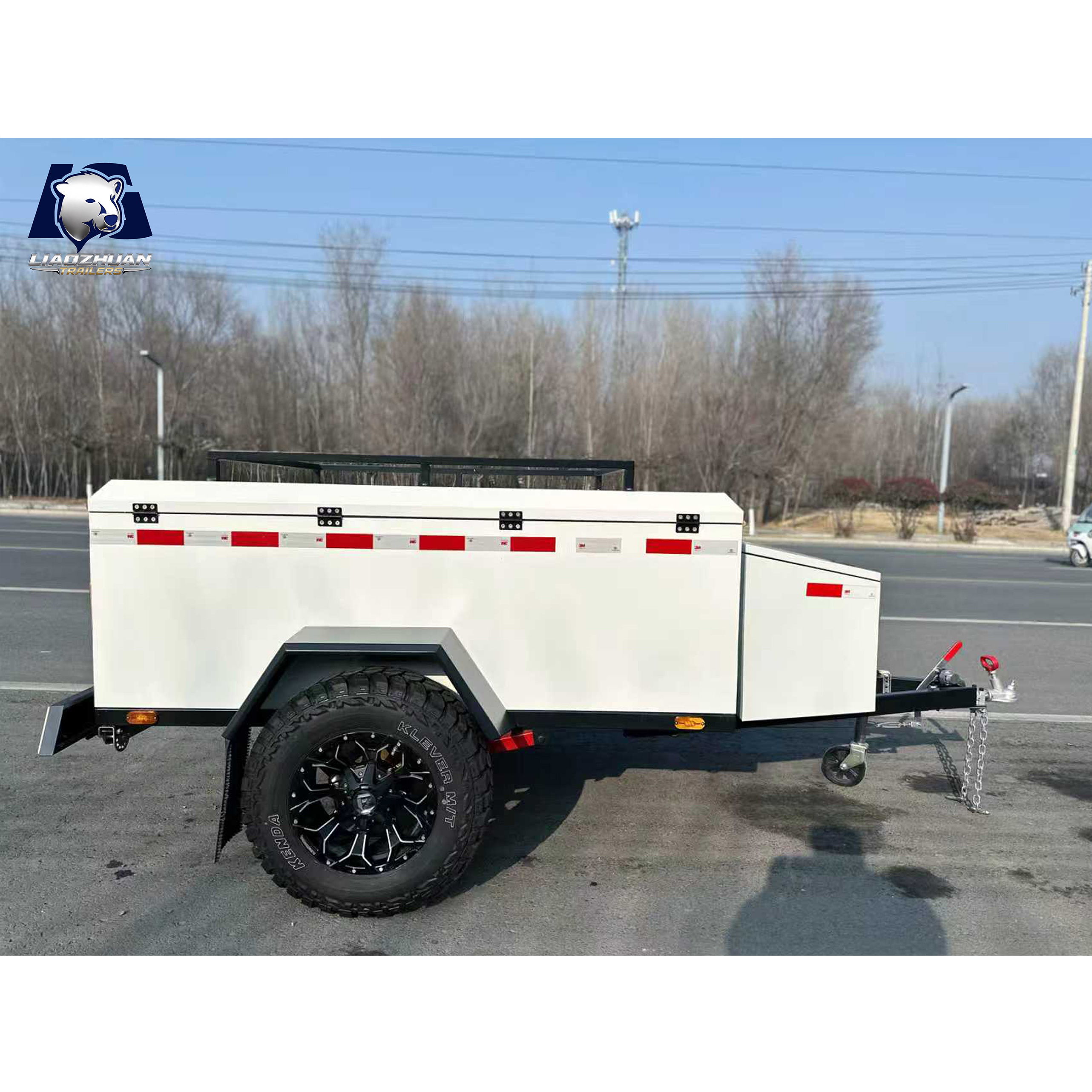 White camping trailer