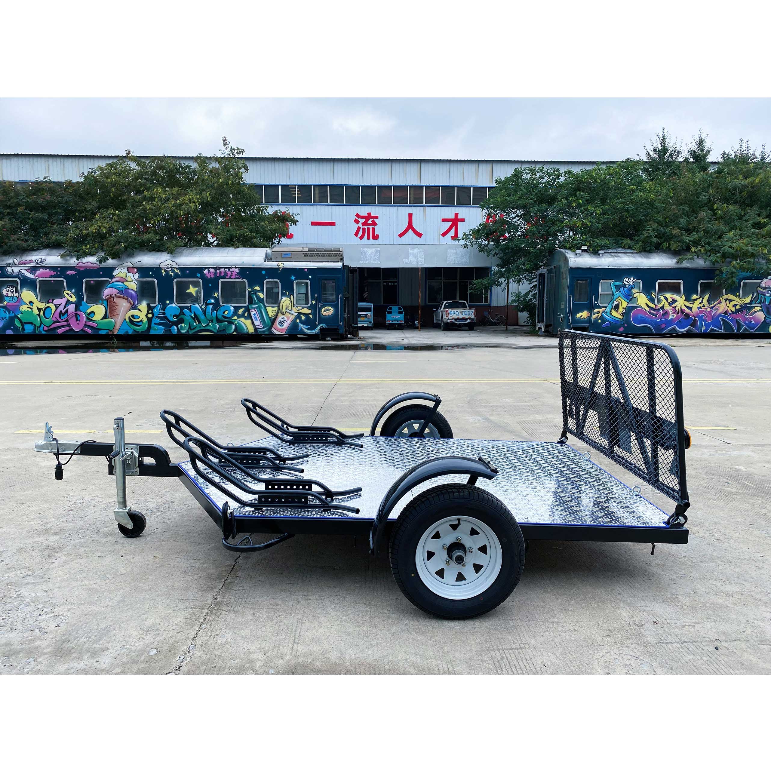 Double motorcycle trailer