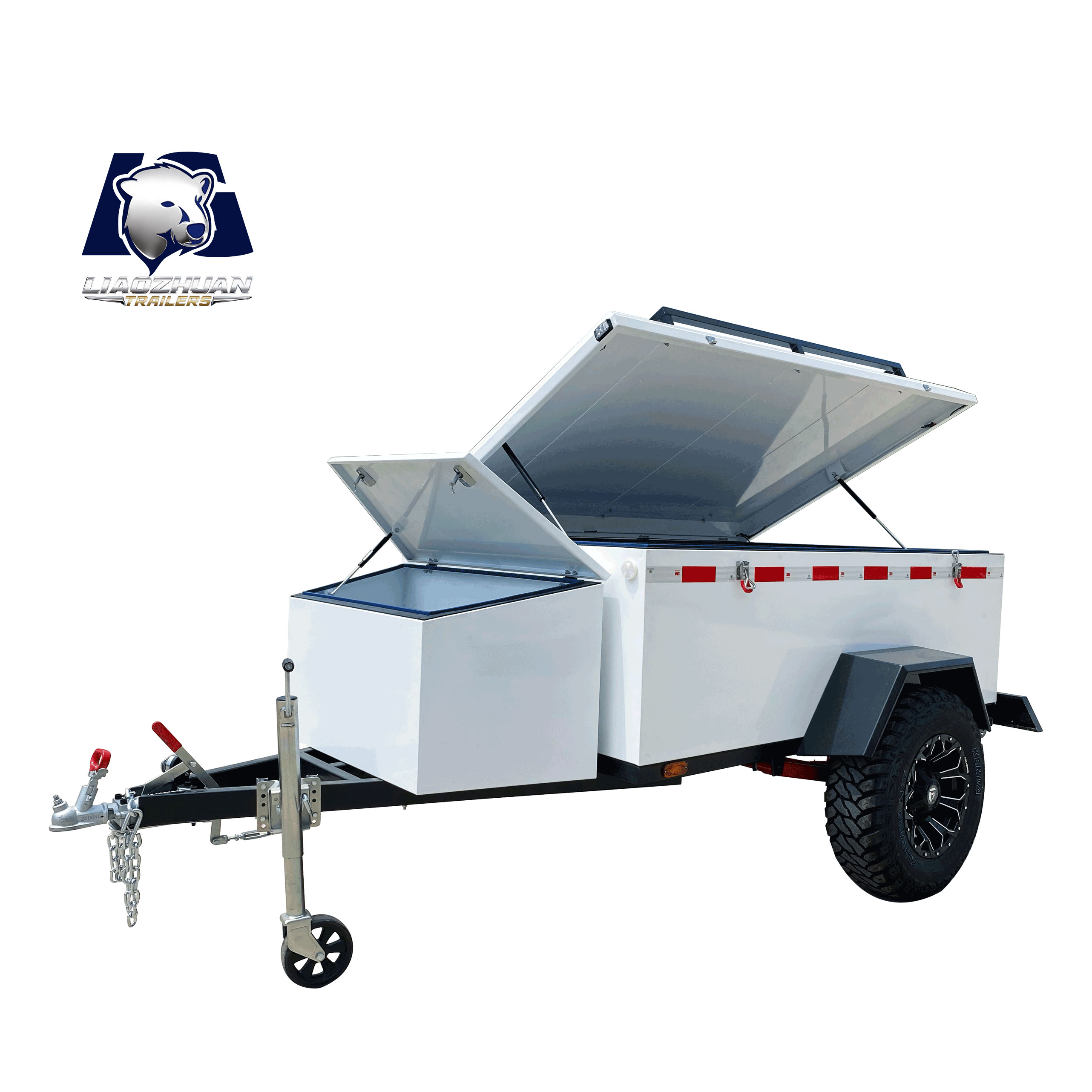 White camping trailer