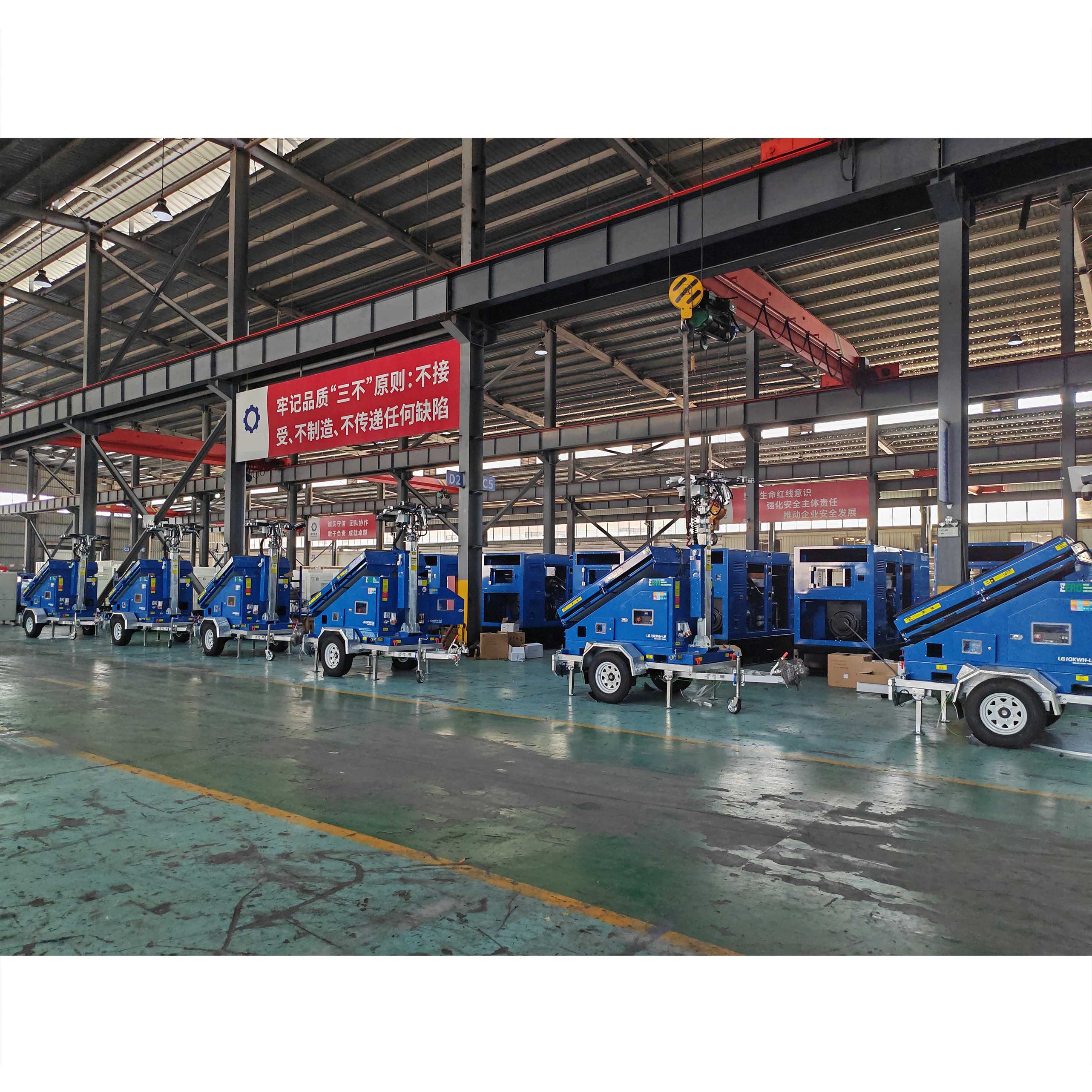 Hot-dip galvanized generator trailer