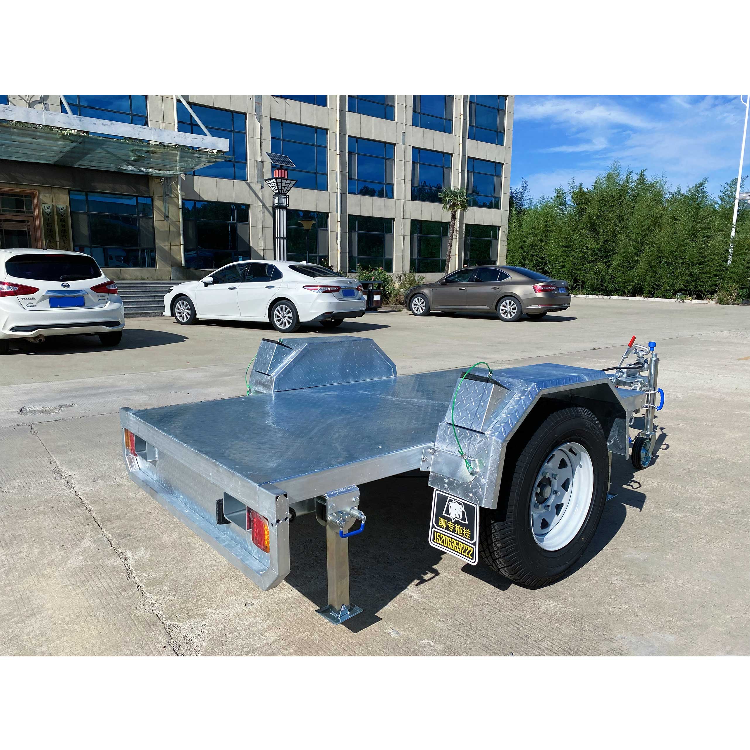 Hot-dip galvanized generator trailer