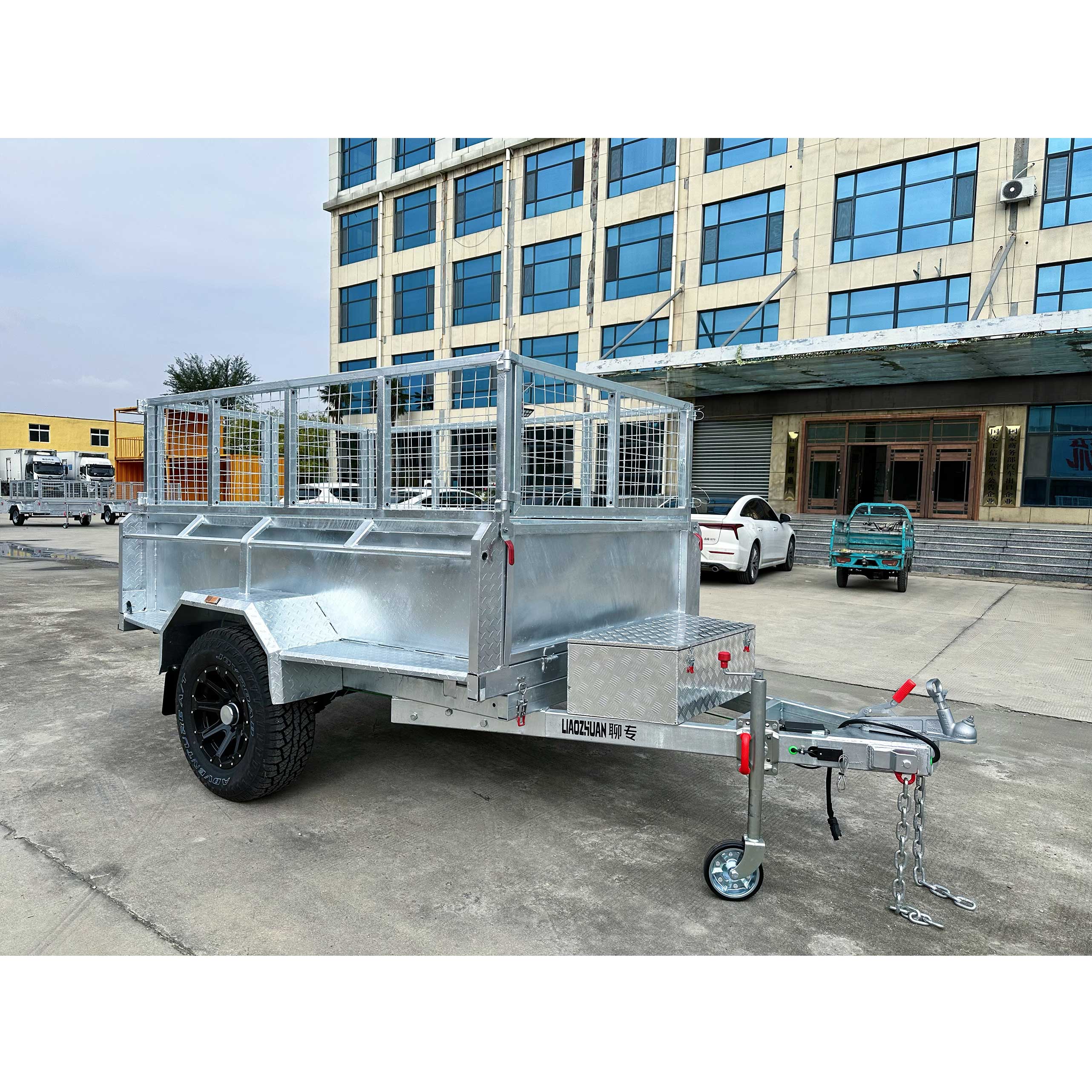Single-axis 8*5 tipping cage trailer