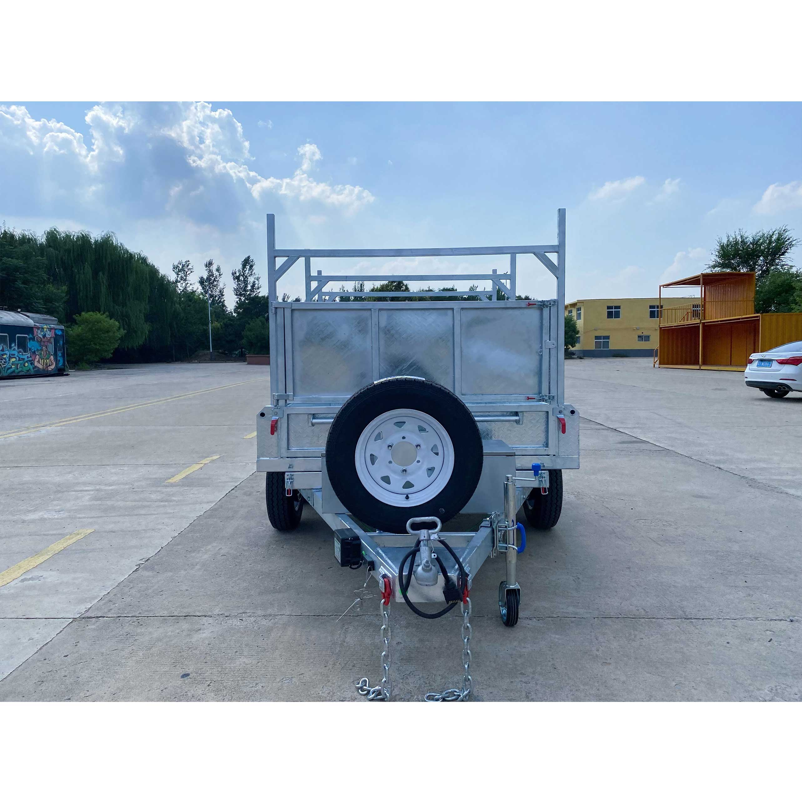 Double-axis dump box trailer