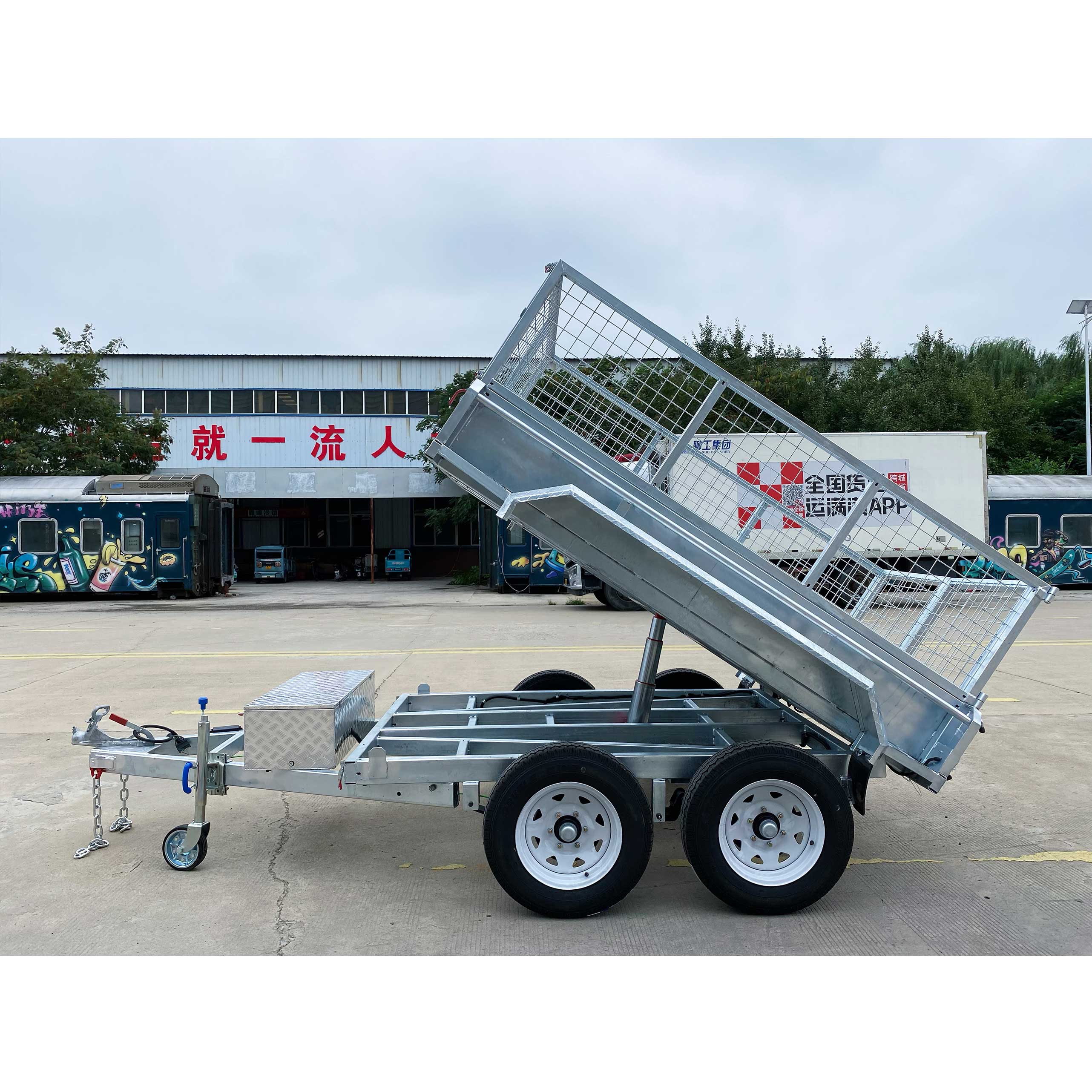 8x5 液压翻斗车 镀锌箱式拖车 2500公斤 ATM(电动刹车)