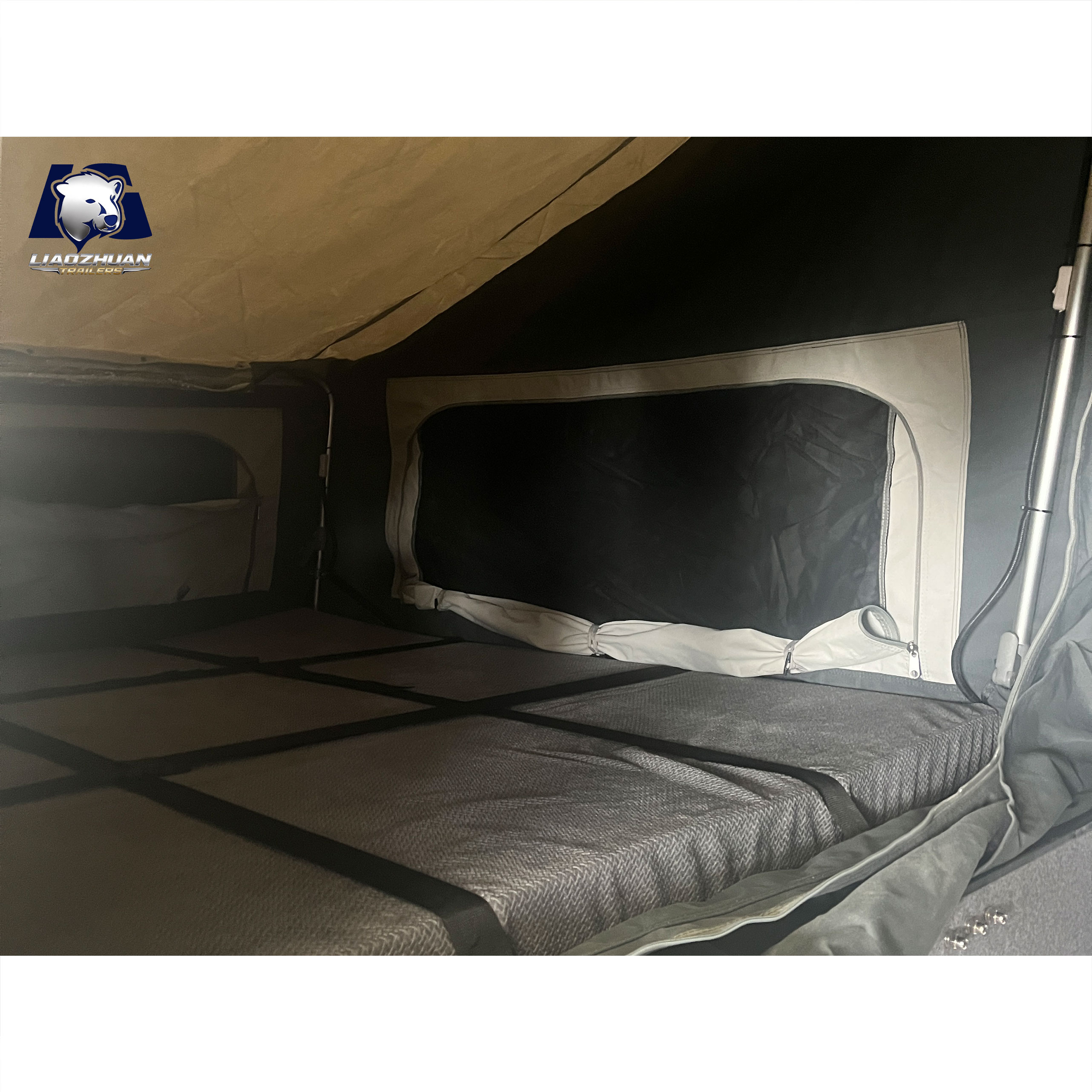 Front-folding hard-floor camping trailer