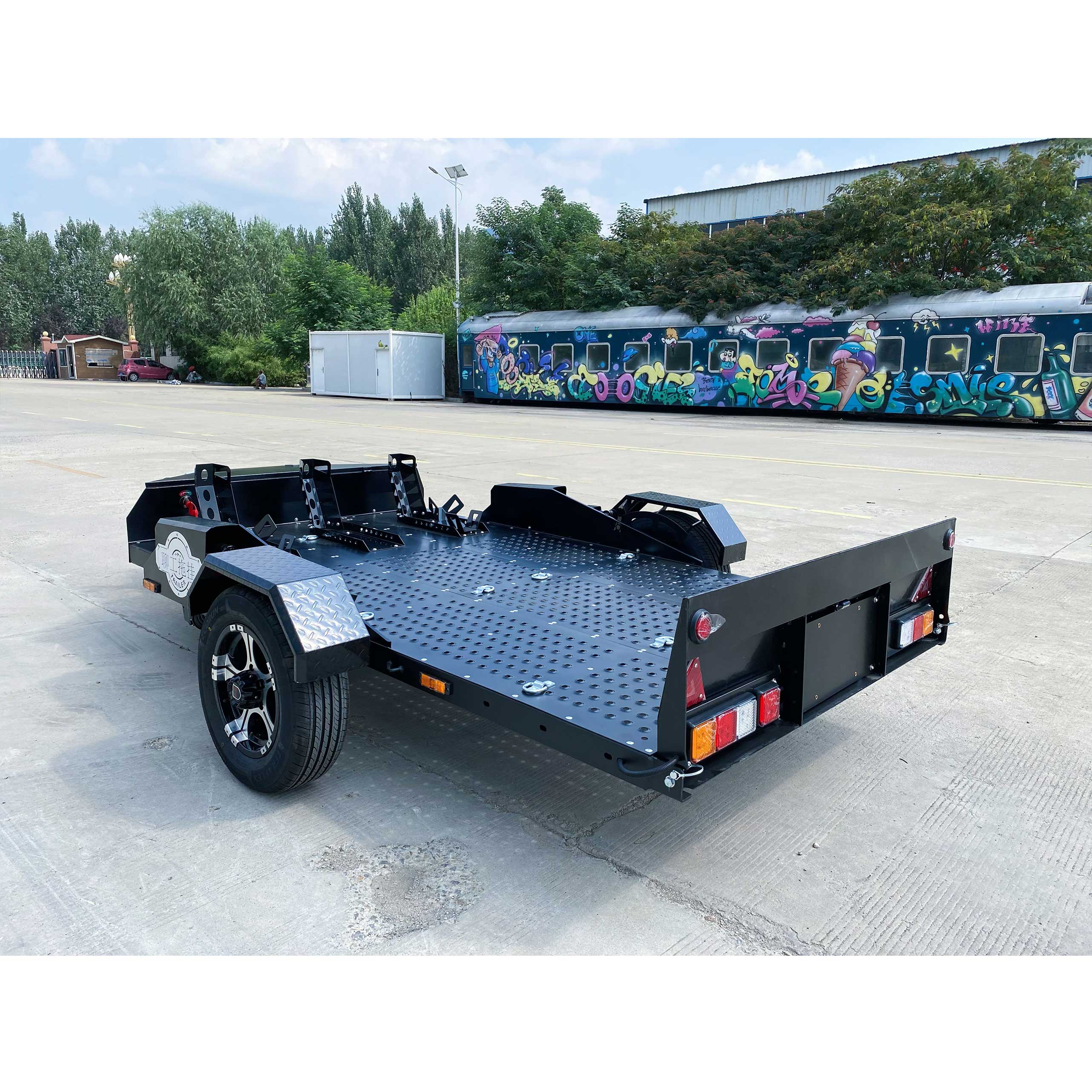 Lift-type motorcycle trailer
