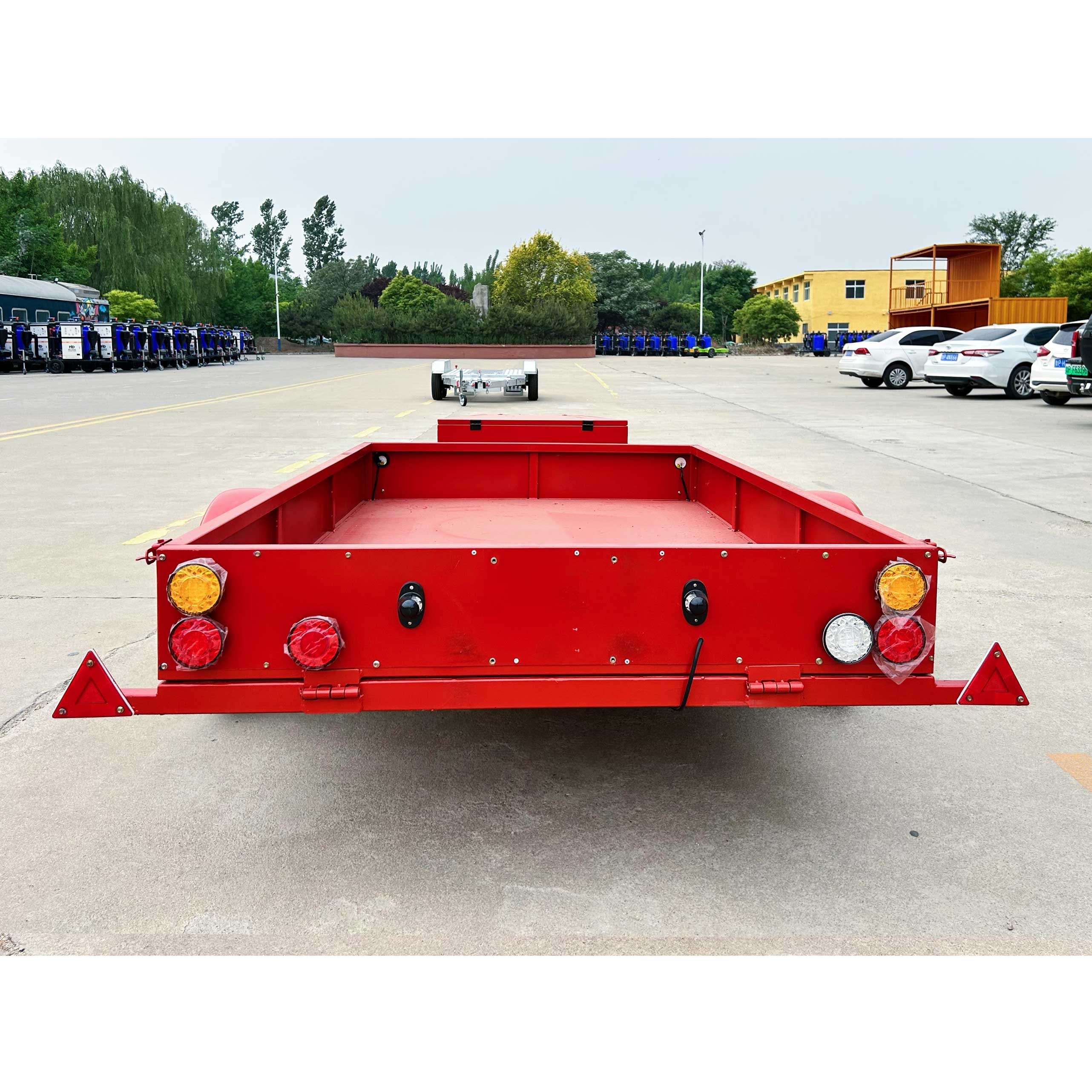 Custom army green single axle fence trailer