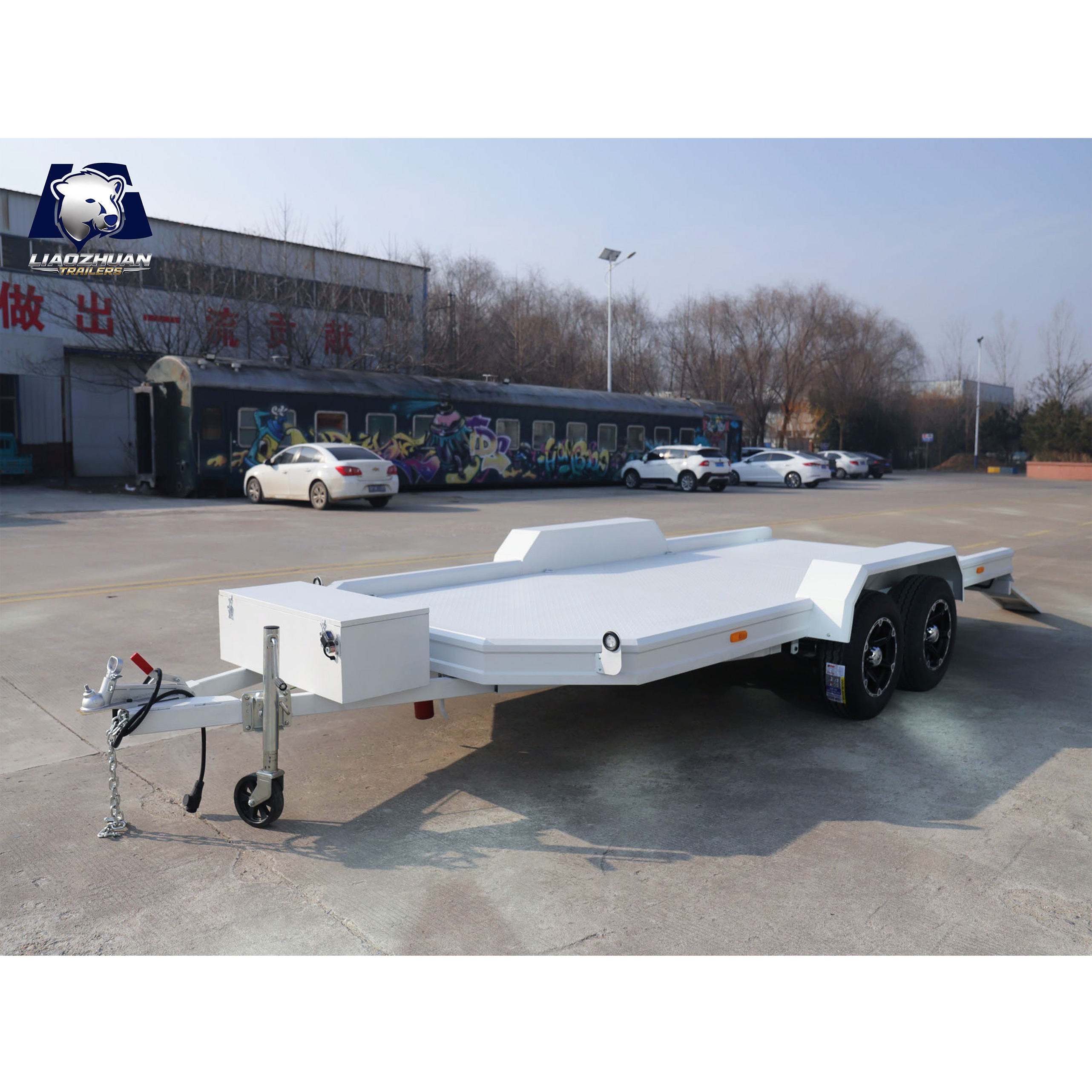 Dual-axis hydraulic lifting car trailer
