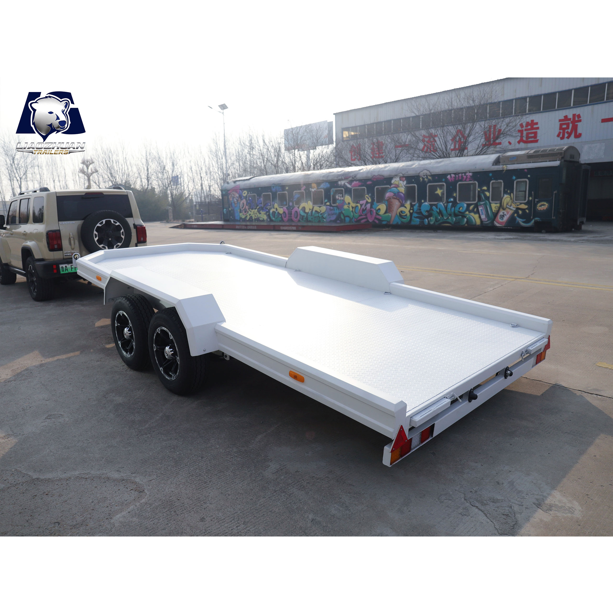 Dual-axis hydraulic lifting car trailer