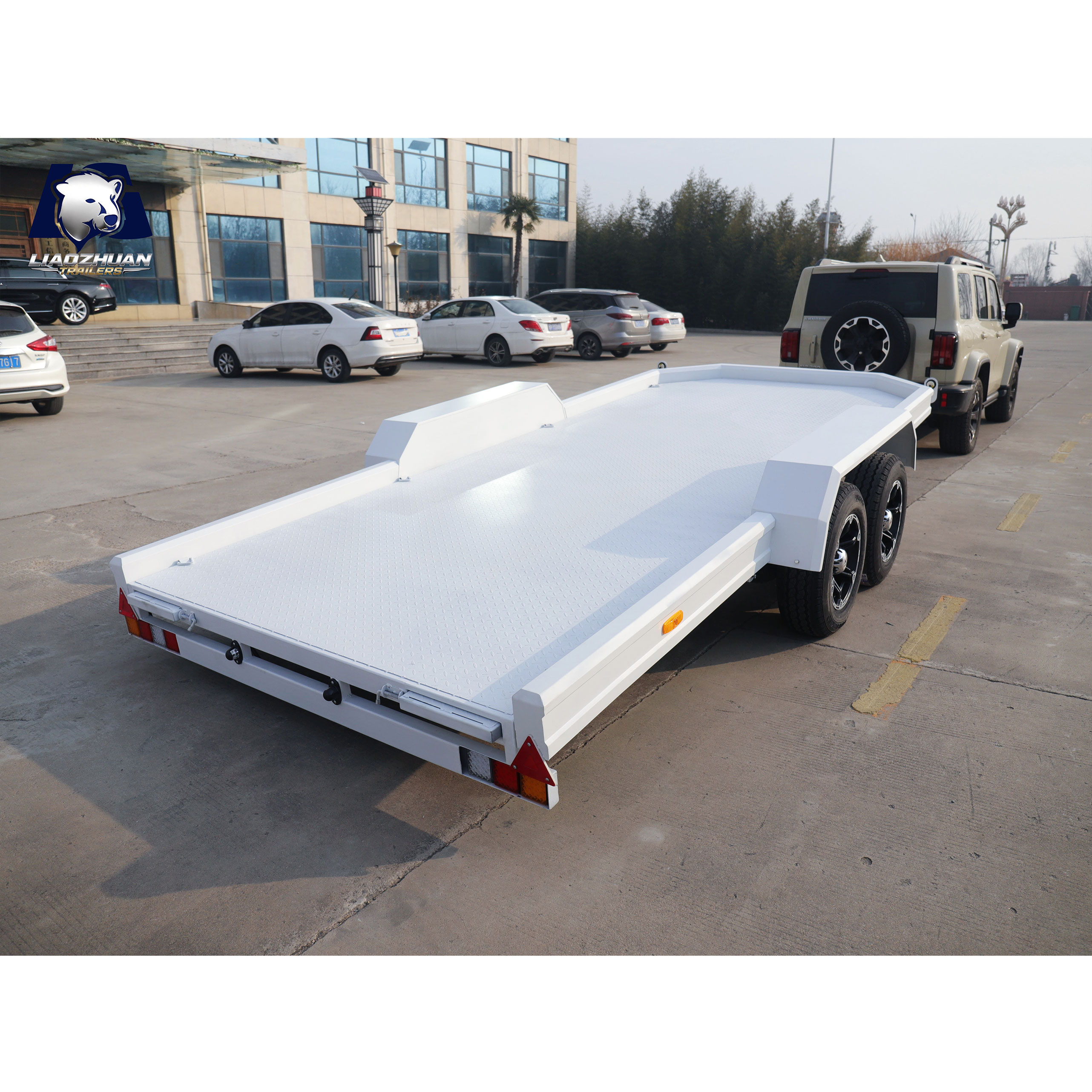 Dual-axis hydraulic lifting car trailer