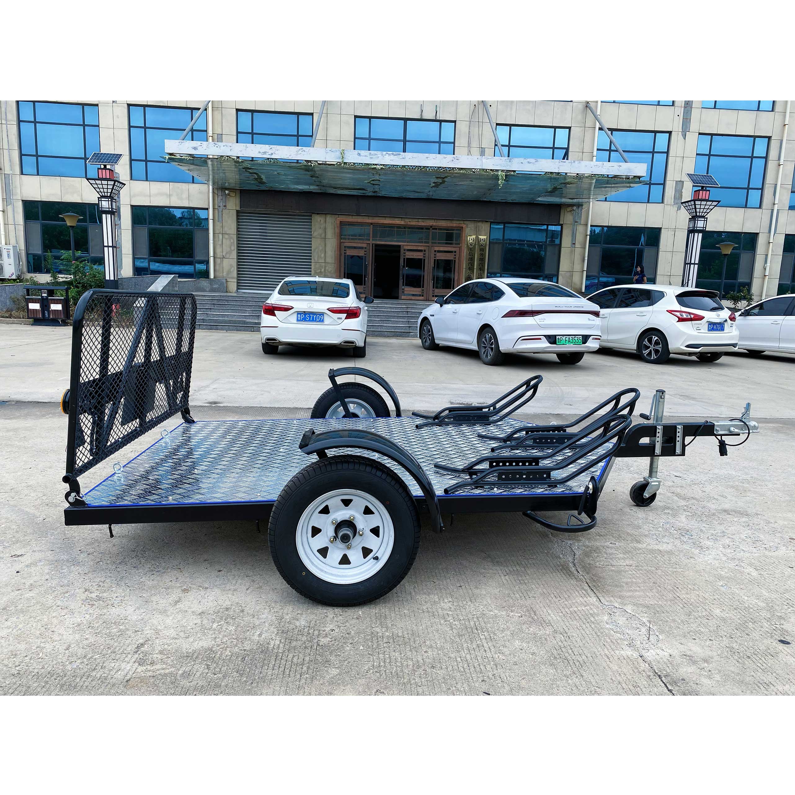 Double motorcycle trailer
