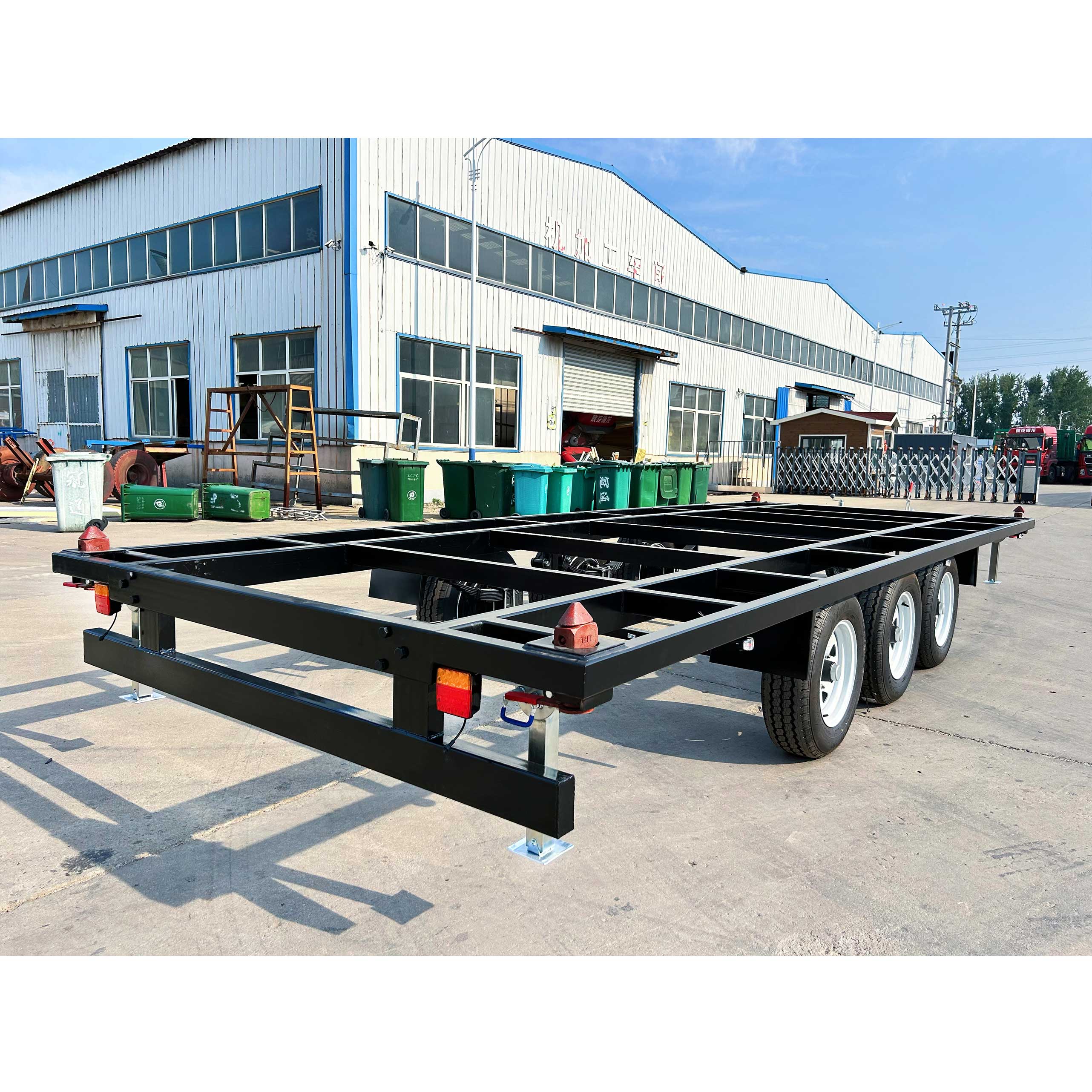 Frame-type black container house trailer