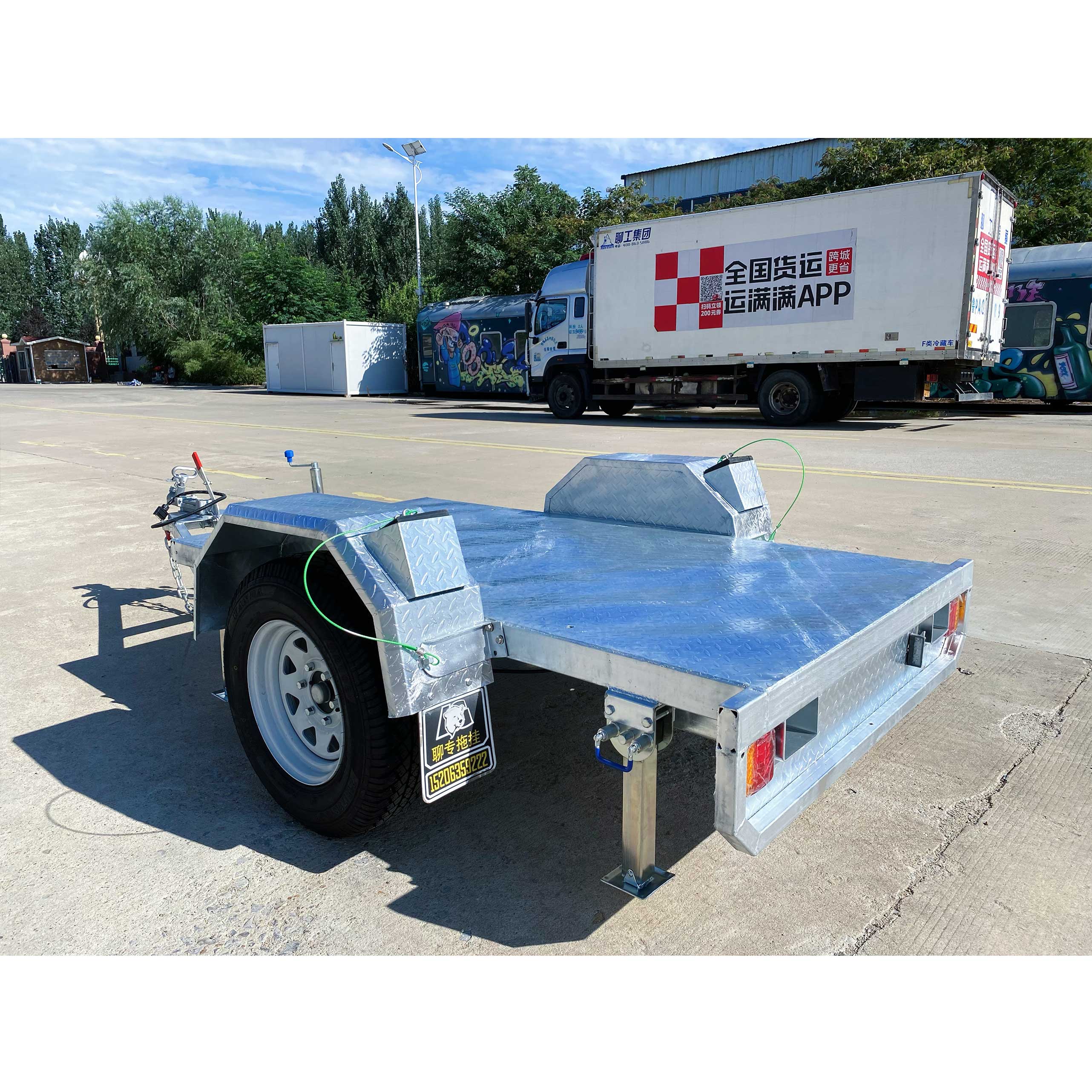Hot-dip galvanized generator trailer