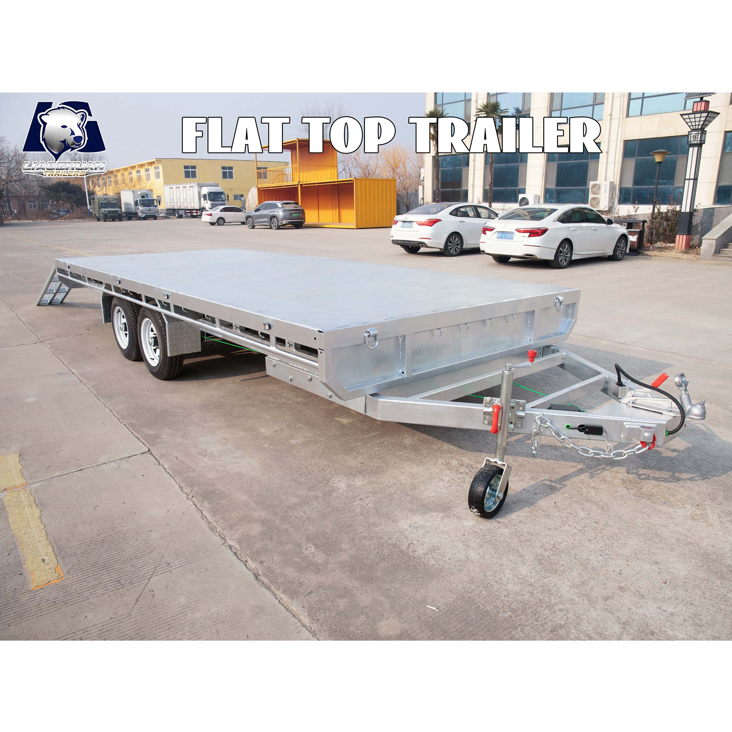 Au Double-axis flat-top trailer
