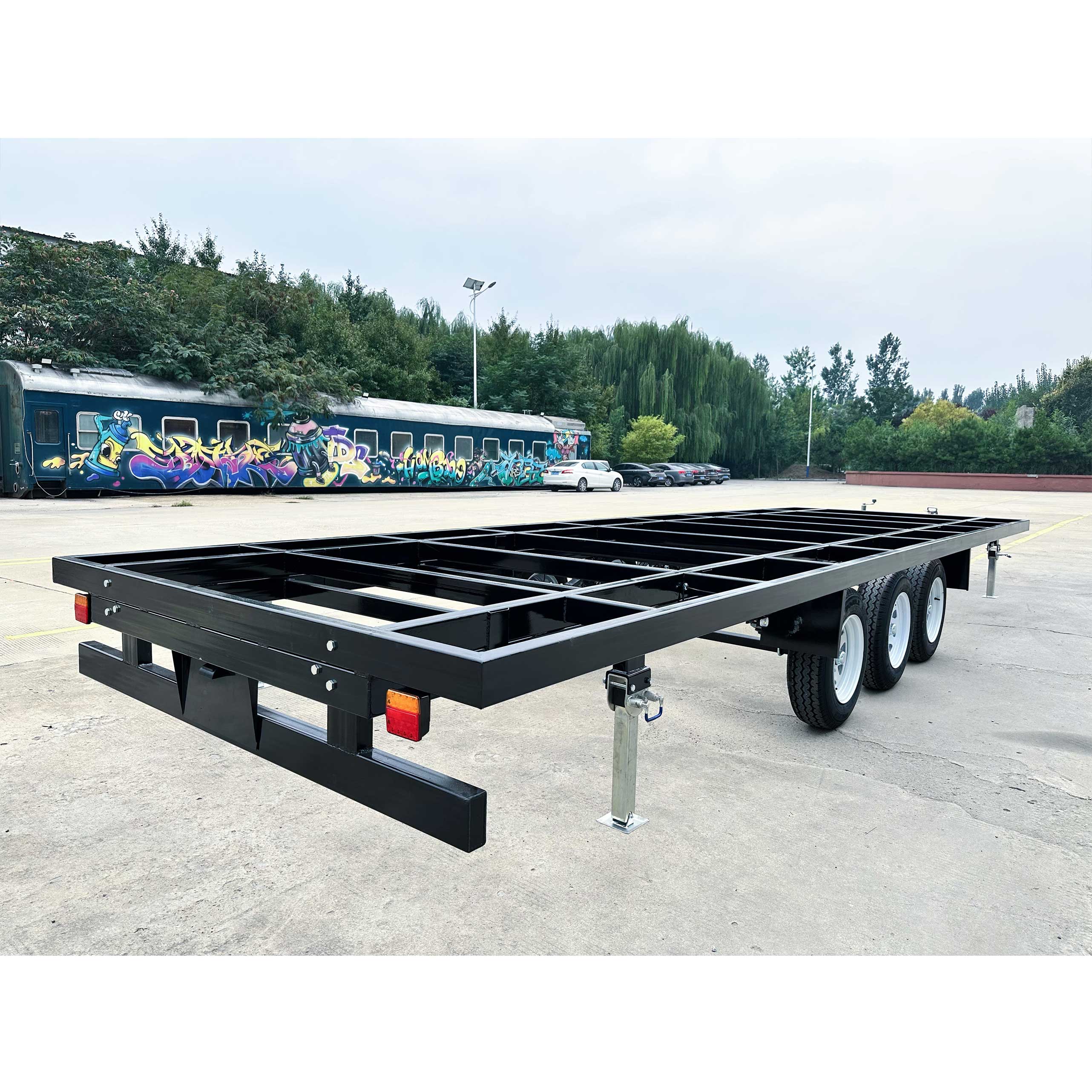 Three-axis ATM4500kg container house trailer
