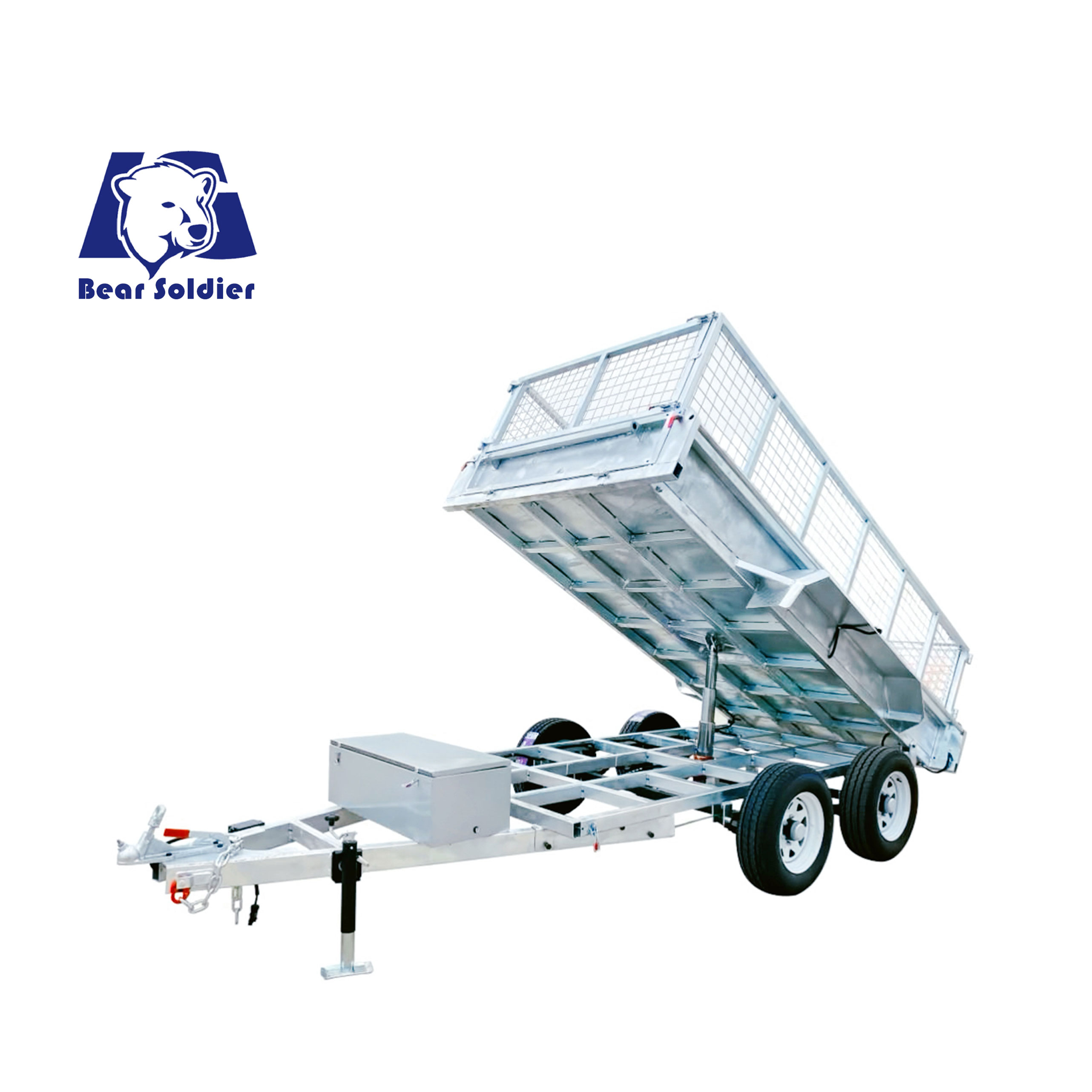 Double-axis hot-dip galvanized dump cage trailer