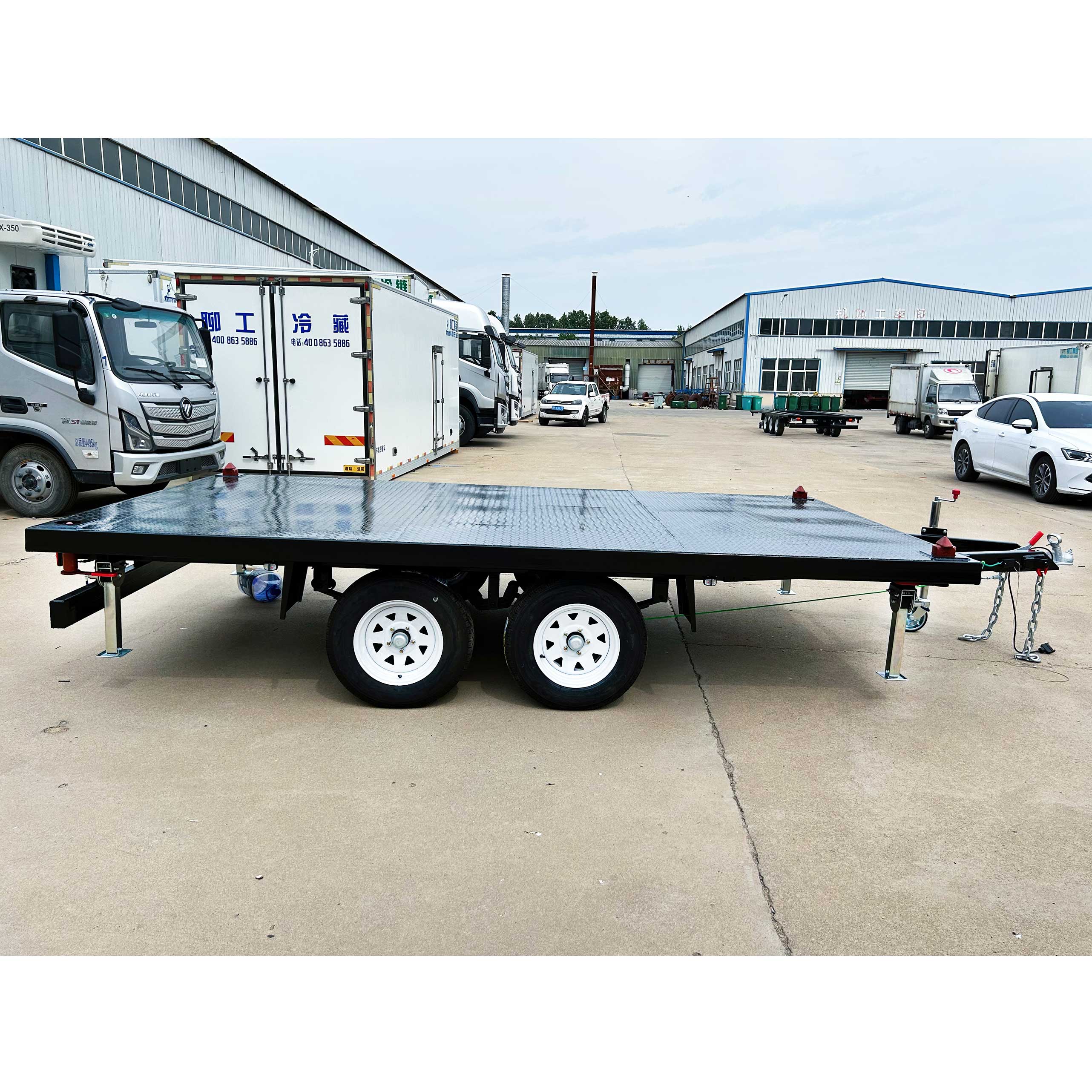 Bottom-plate container house trailer