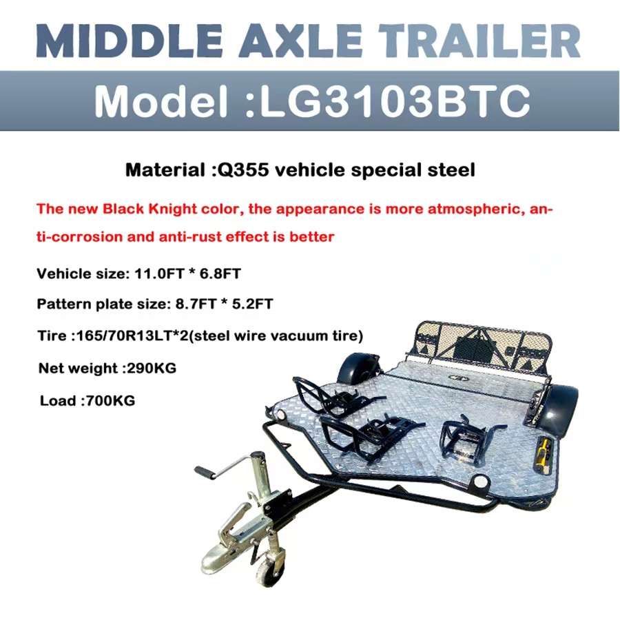 Double hydraulic trailer motorcycle trailer