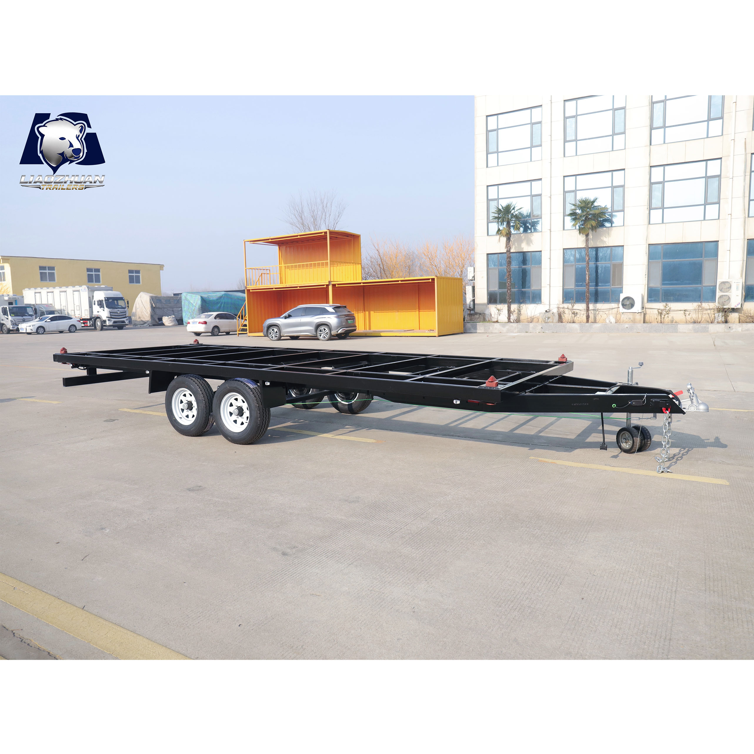Double-axis container trailer