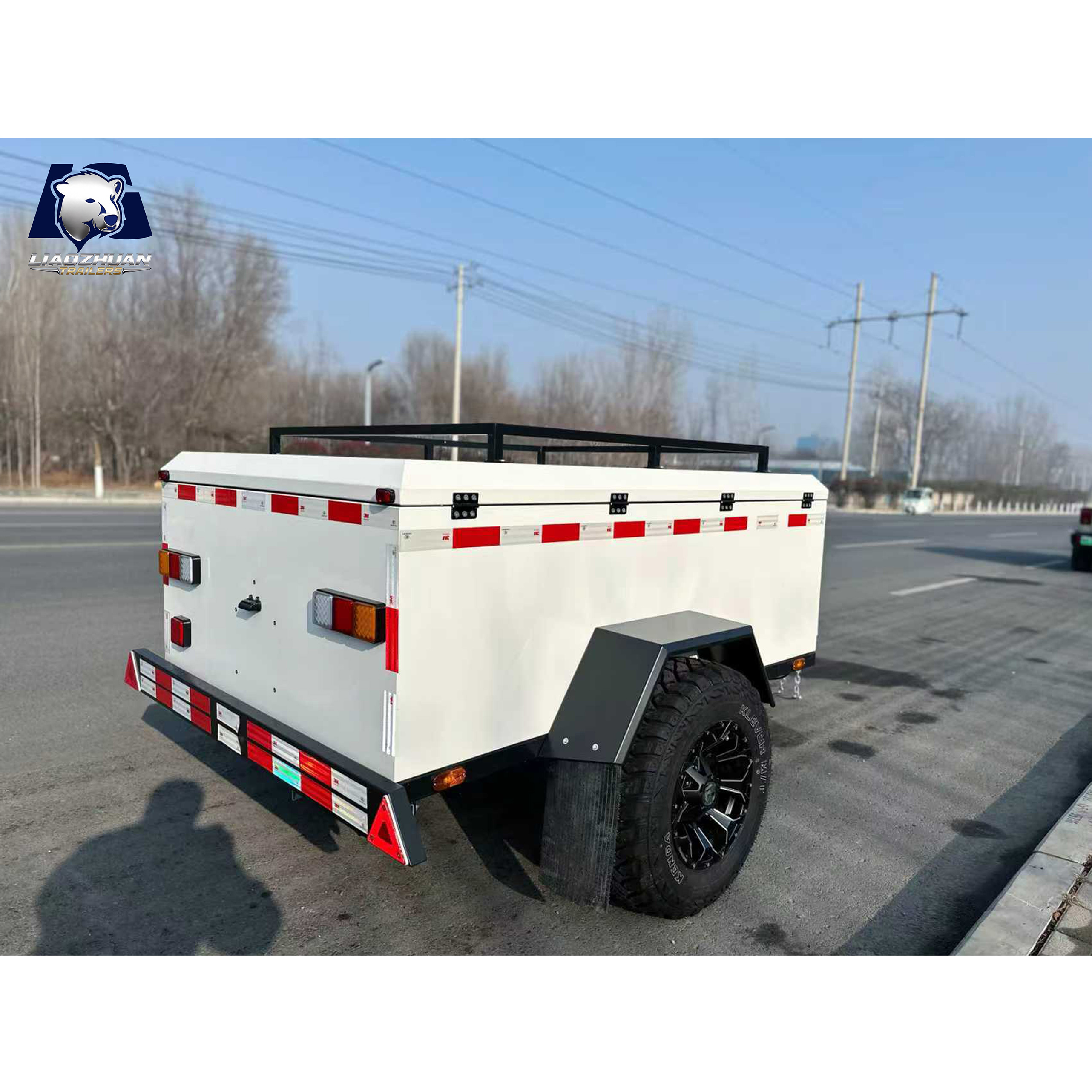 White camping trailer