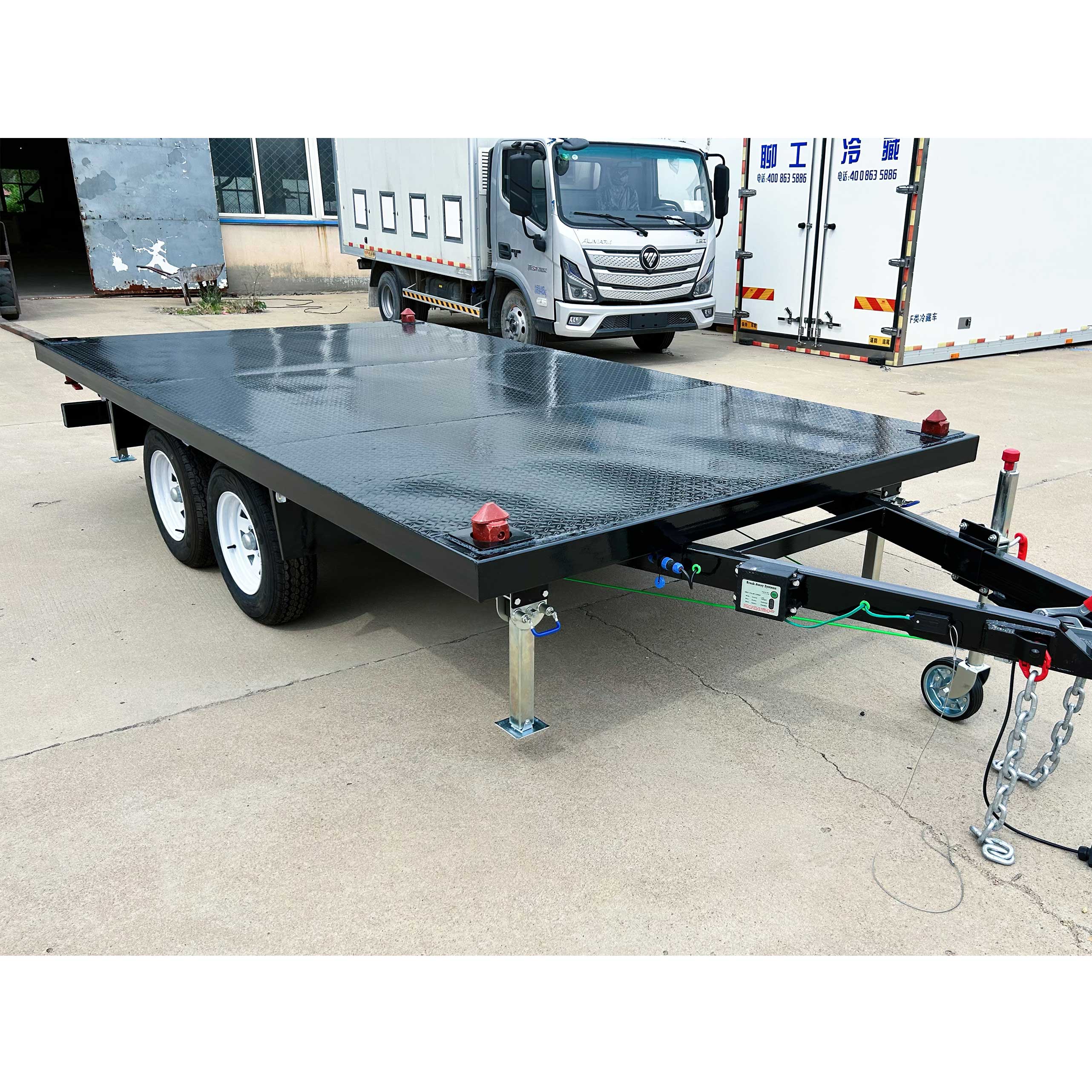 Bottom-plate container house trailer