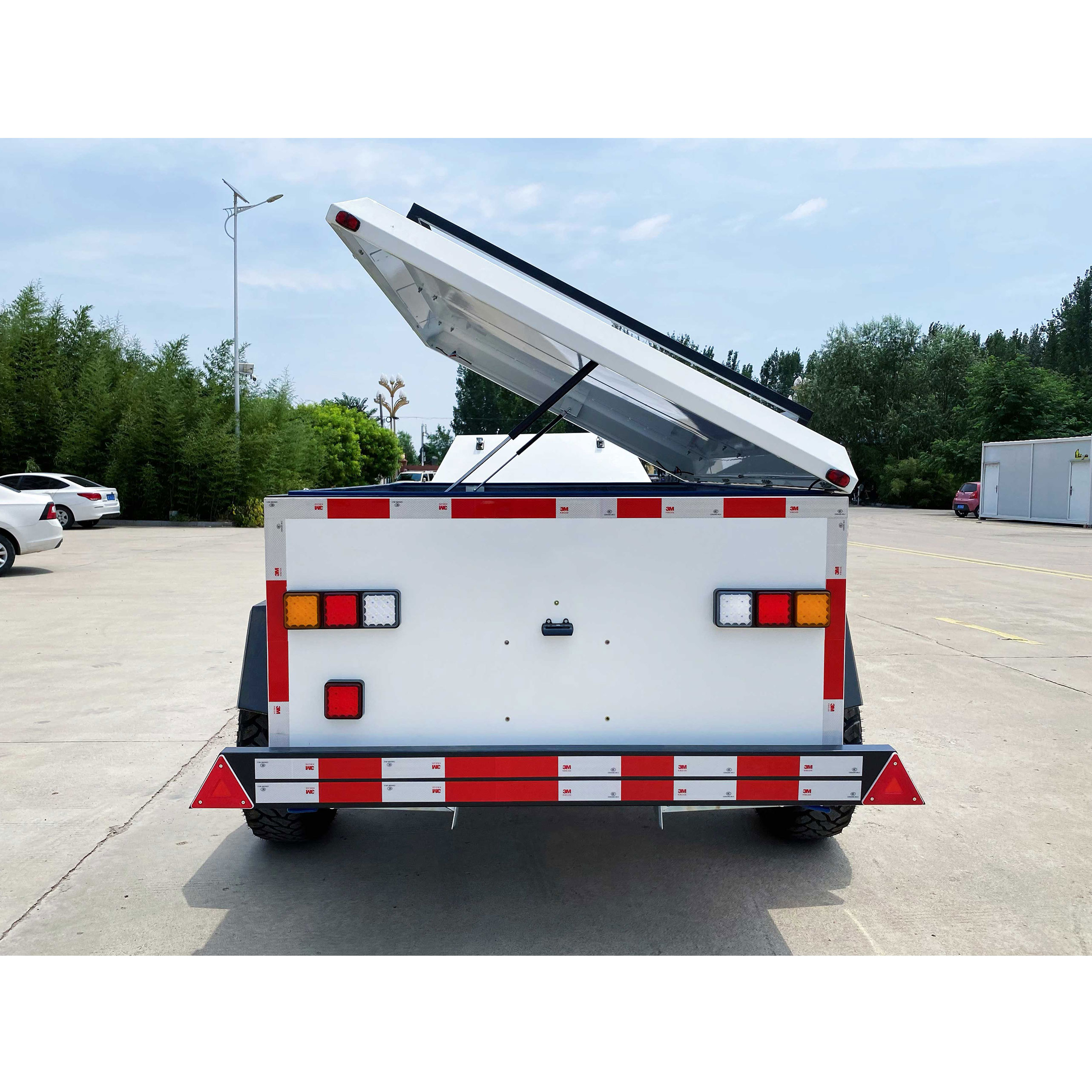 White camping trailer