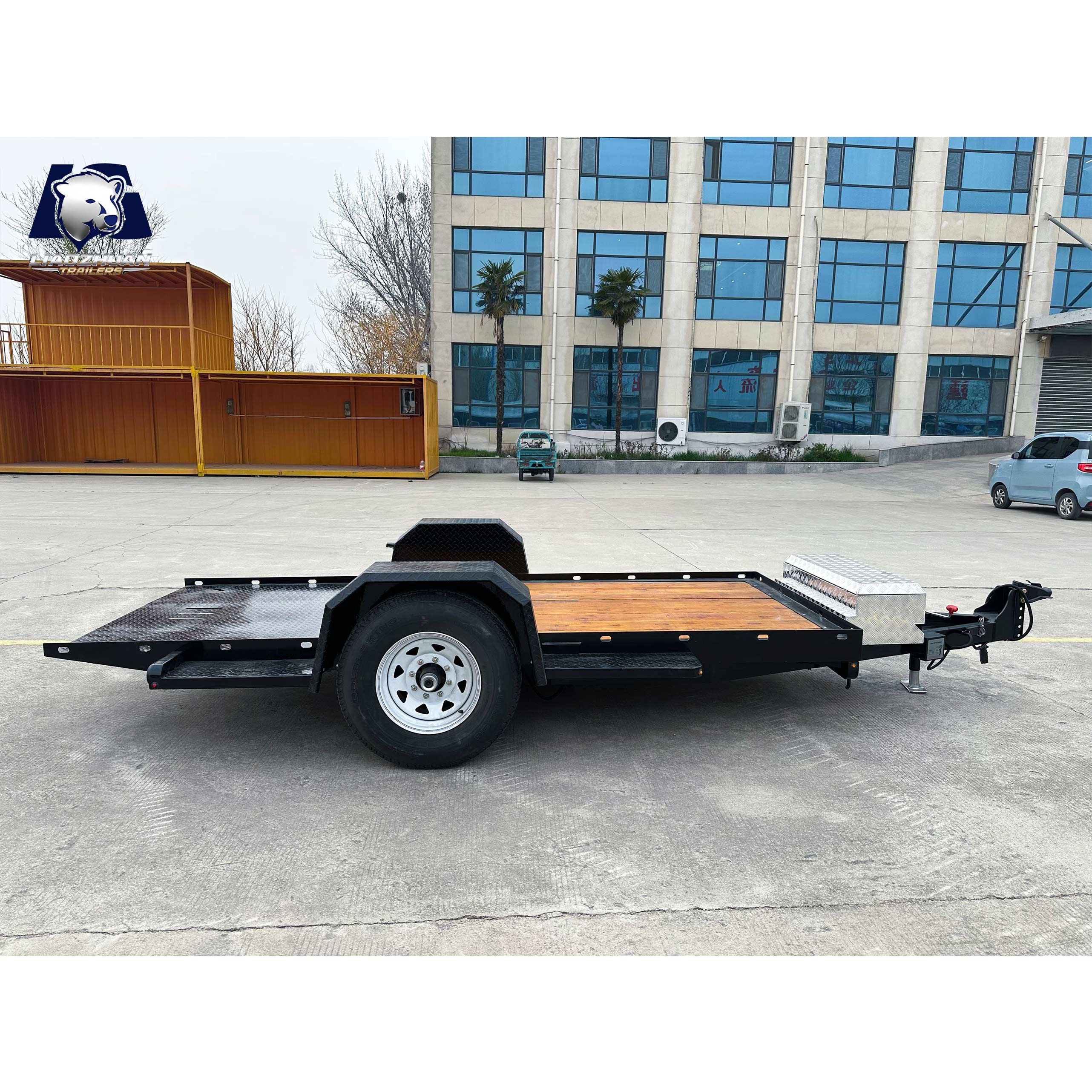 Single-axis hydraulic equipment trailer