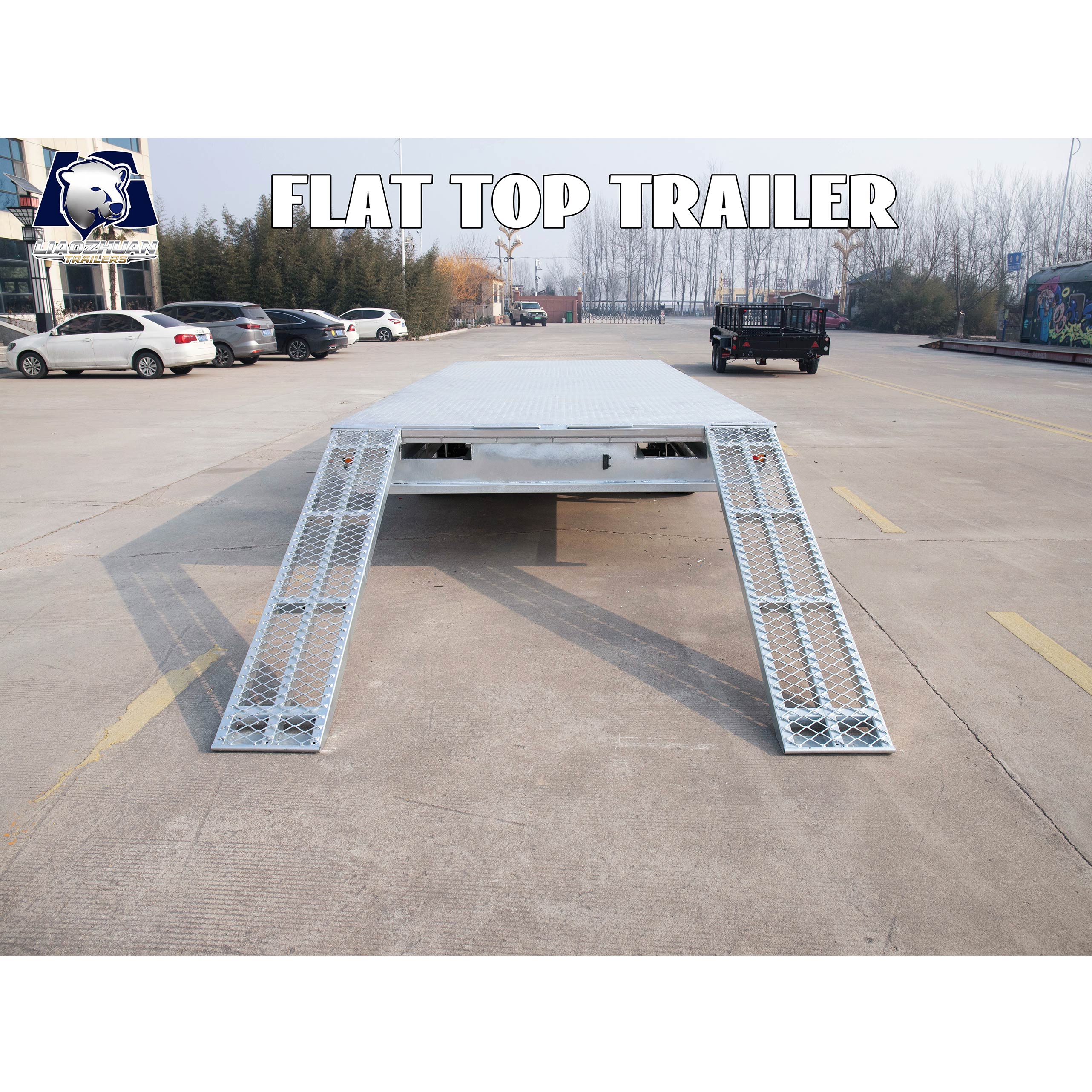 Au Double-axis flat-top trailer