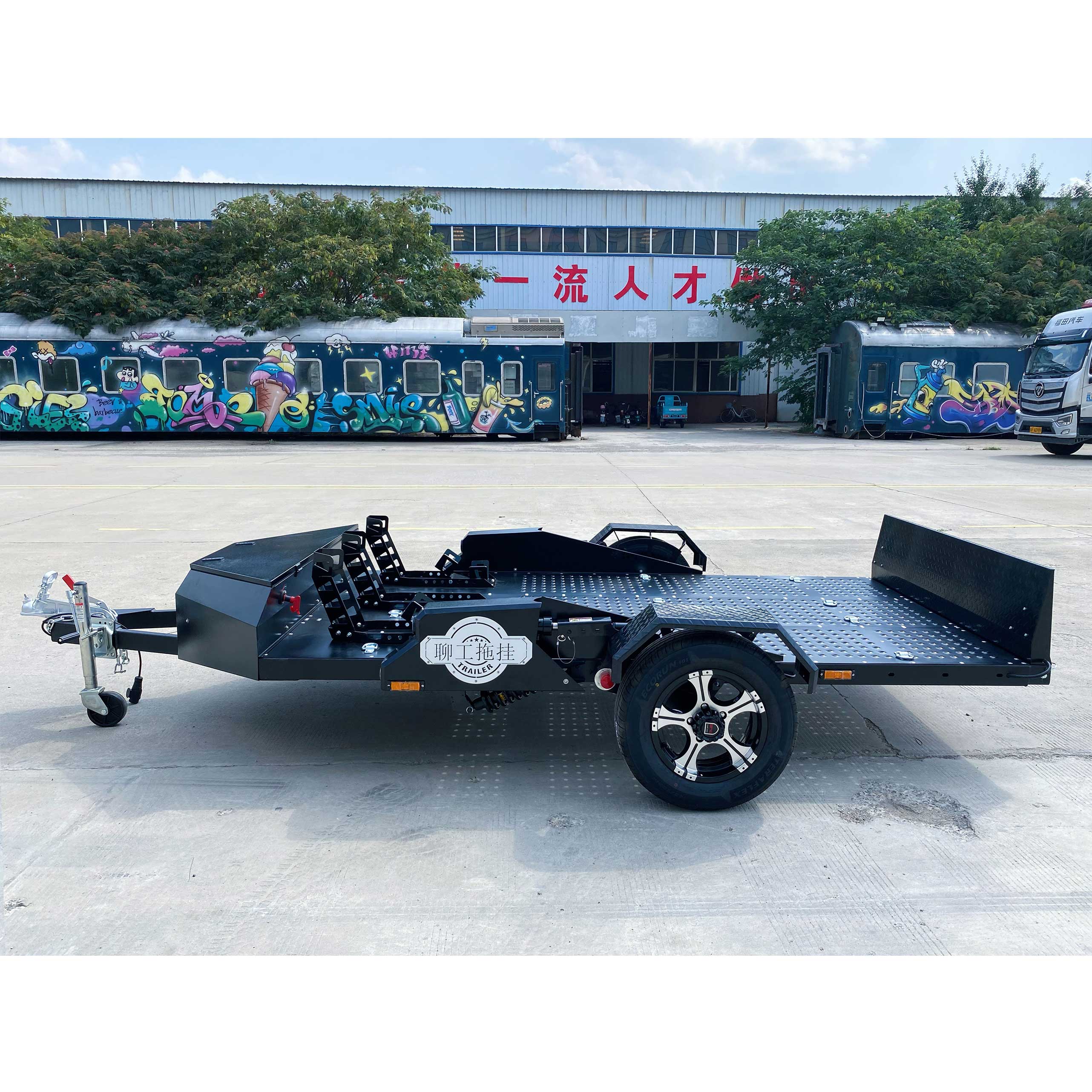 Lift-type motorcycle trailer
