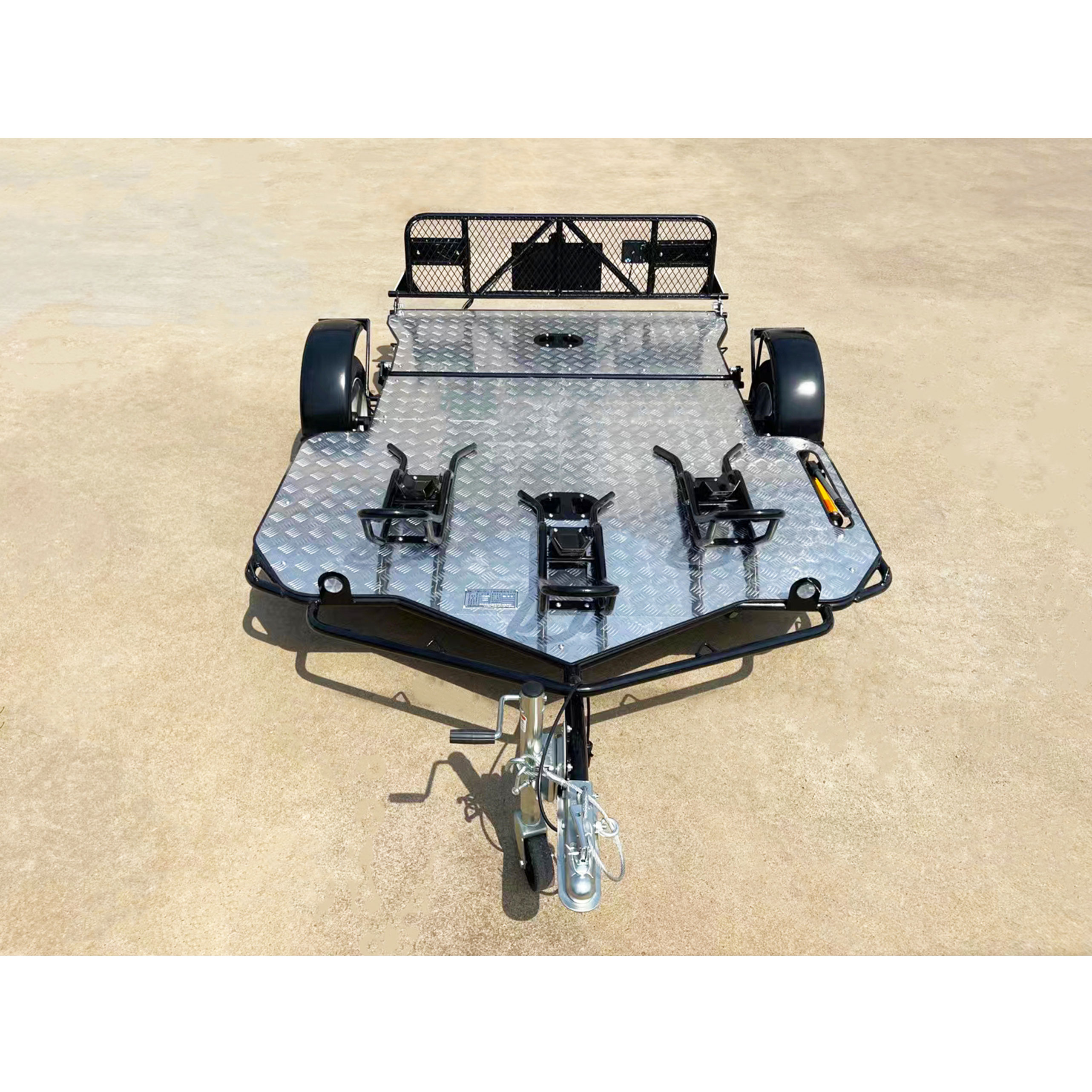 Double hydraulic trailer motorcycle trailer