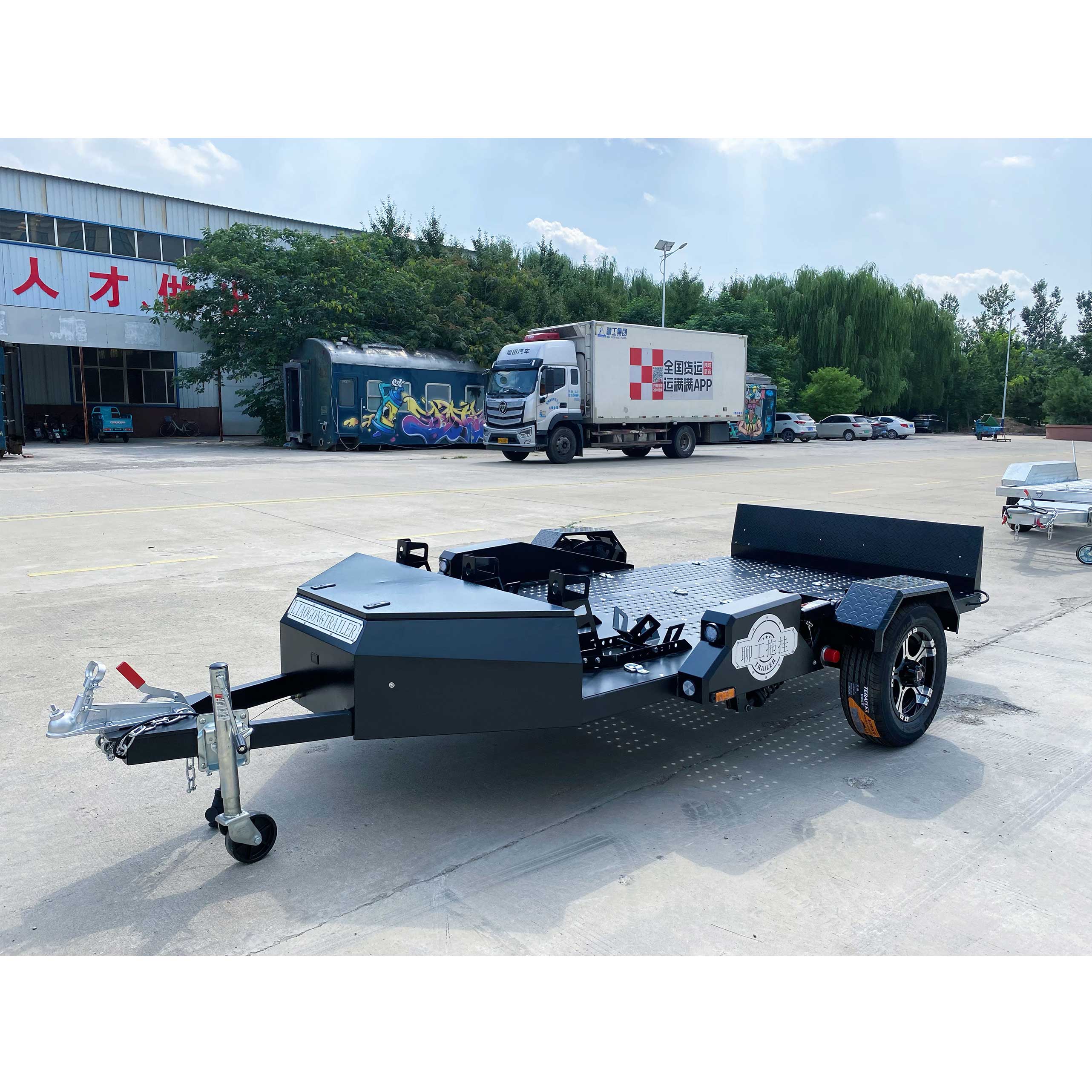 Lift-type motorcycle trailer
