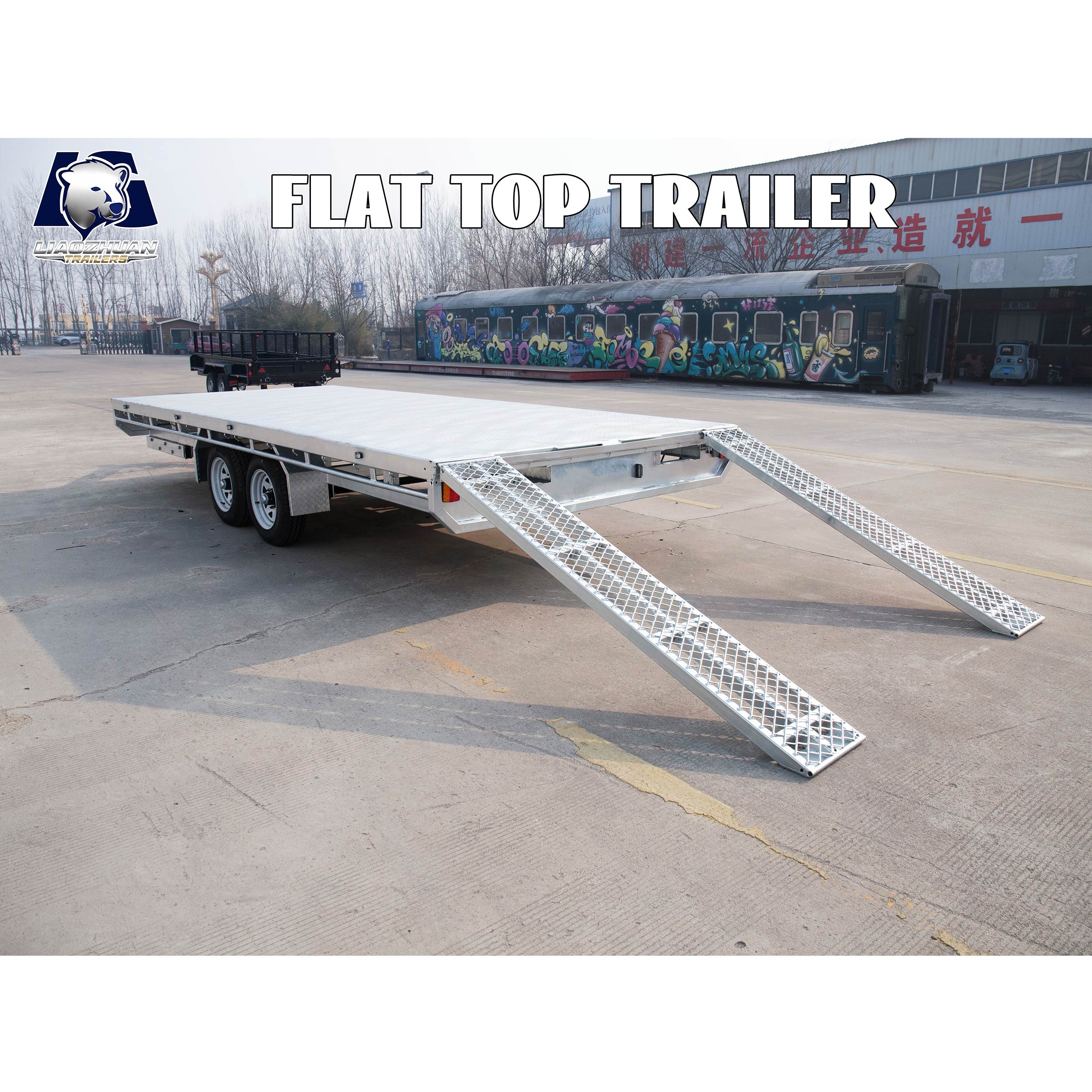 Au Double-axis flat-top trailer