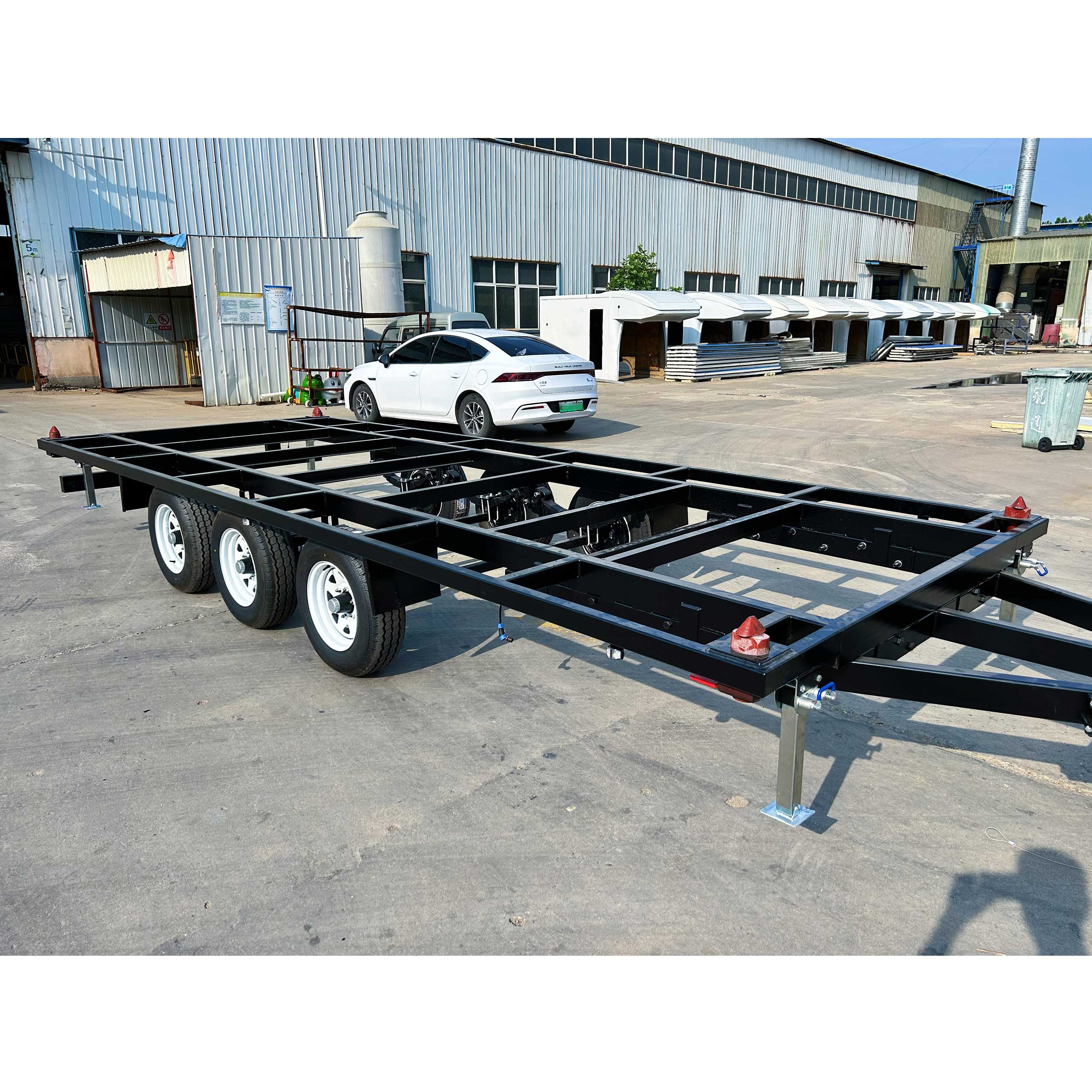 Frame-type black container house trailer