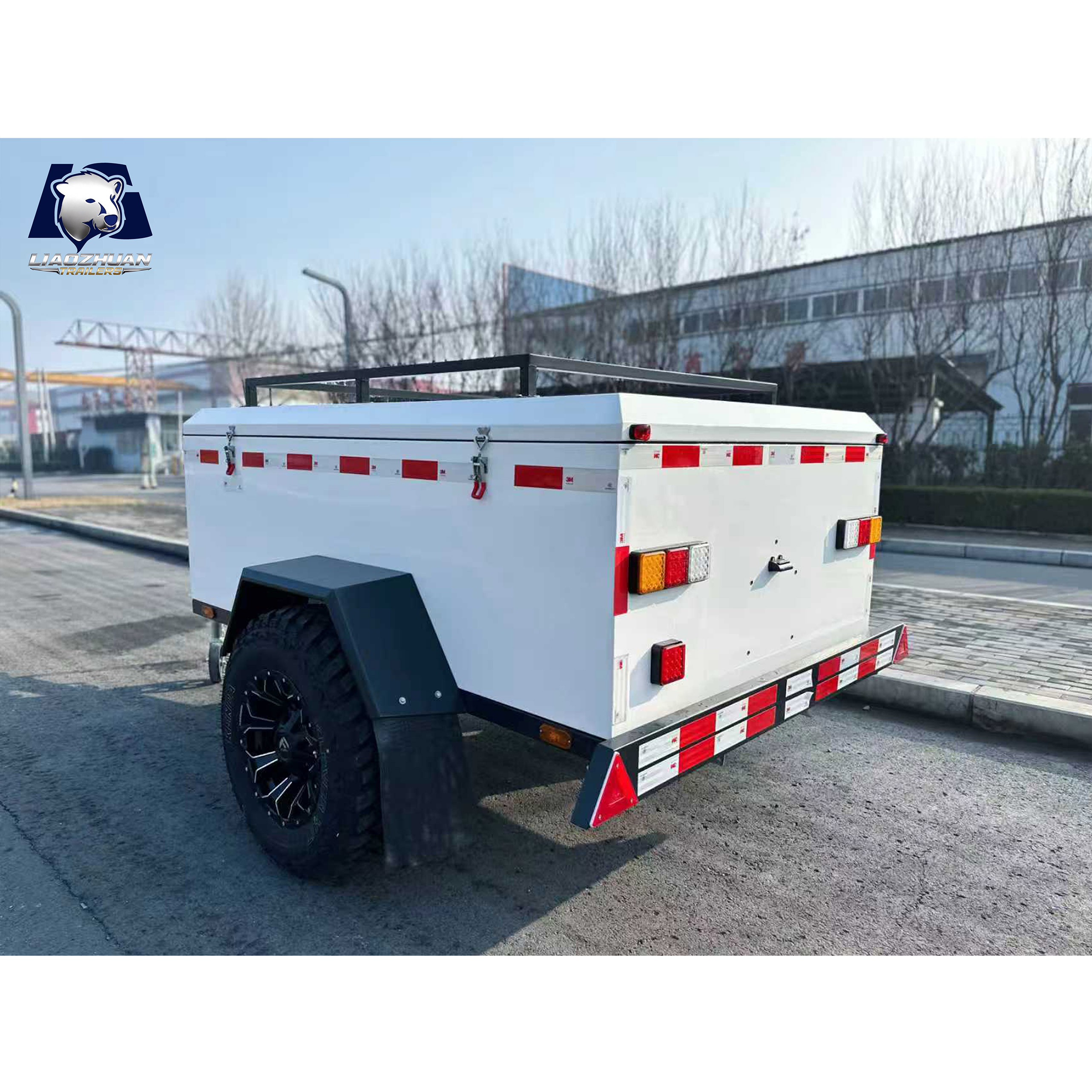 White camping trailer