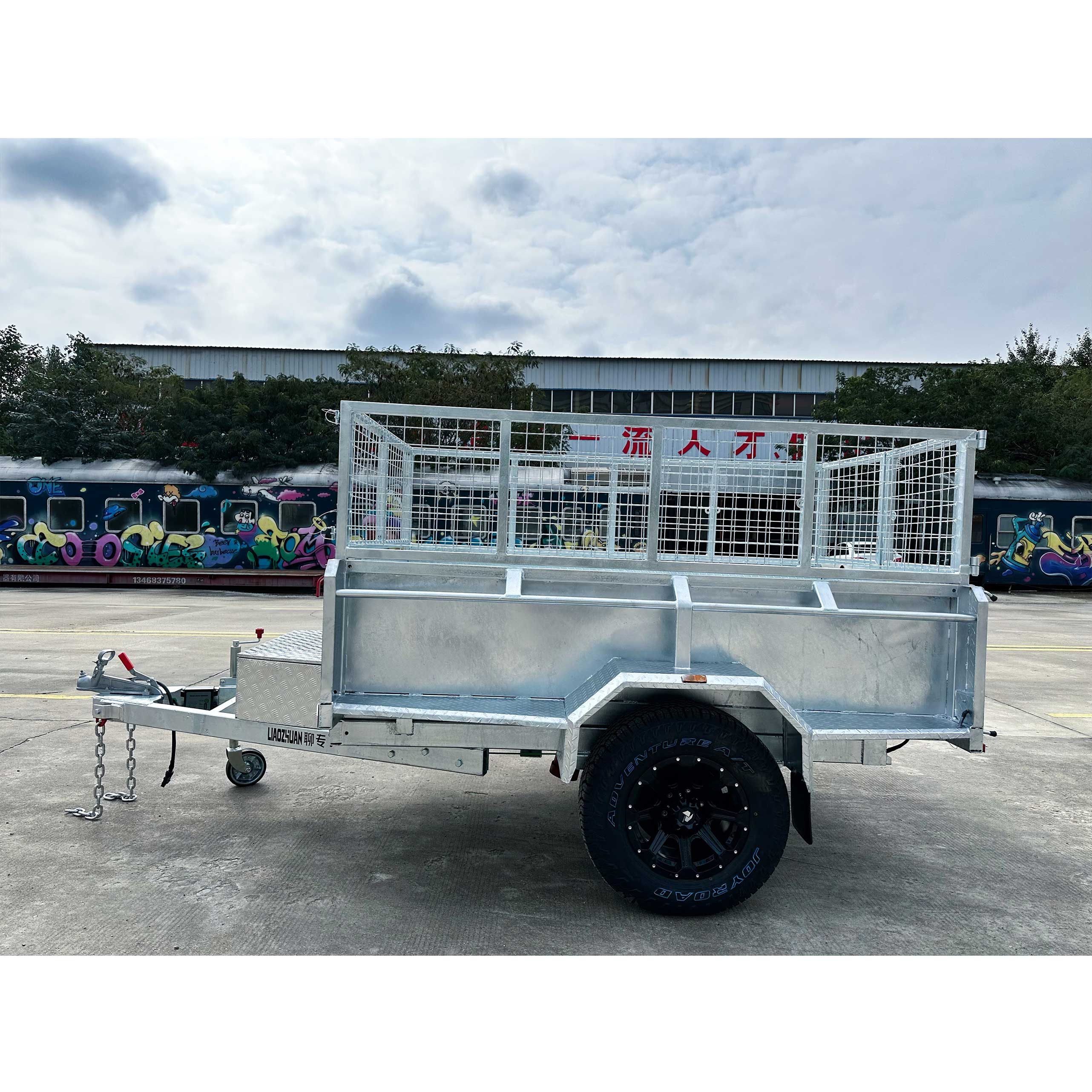 Single-axis 8*5 tipping cage trailer
