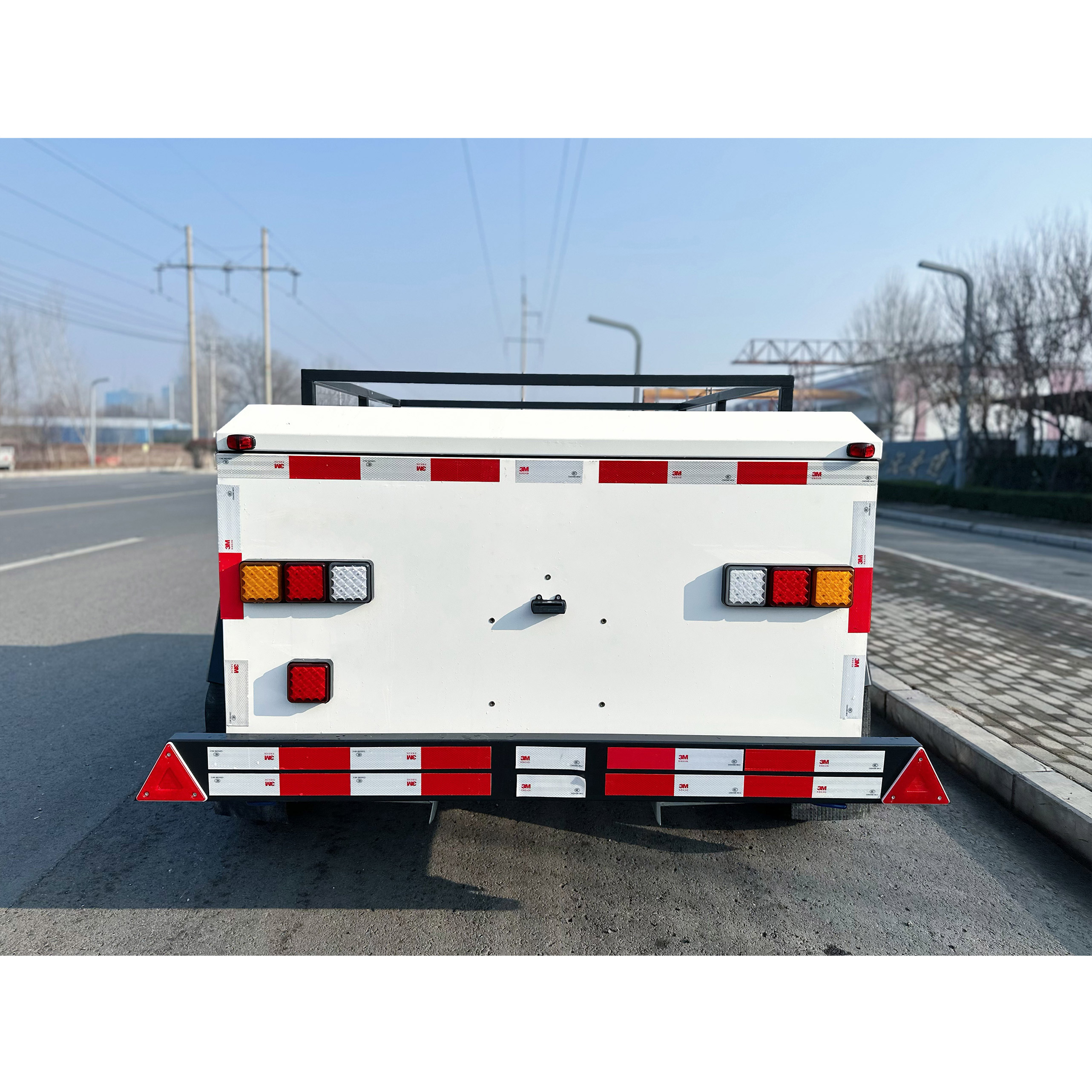 White camping trailer
