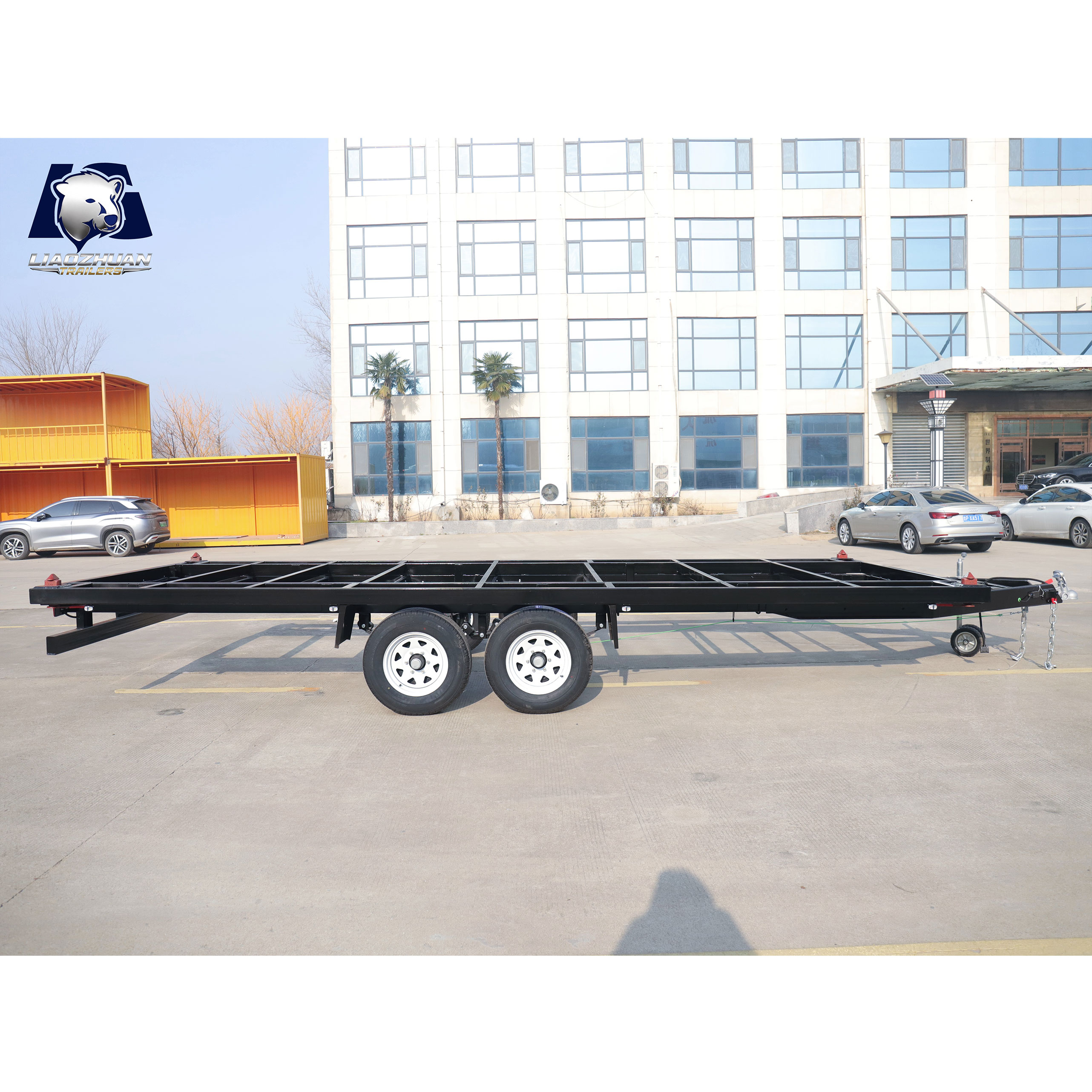 Double-axis container trailer