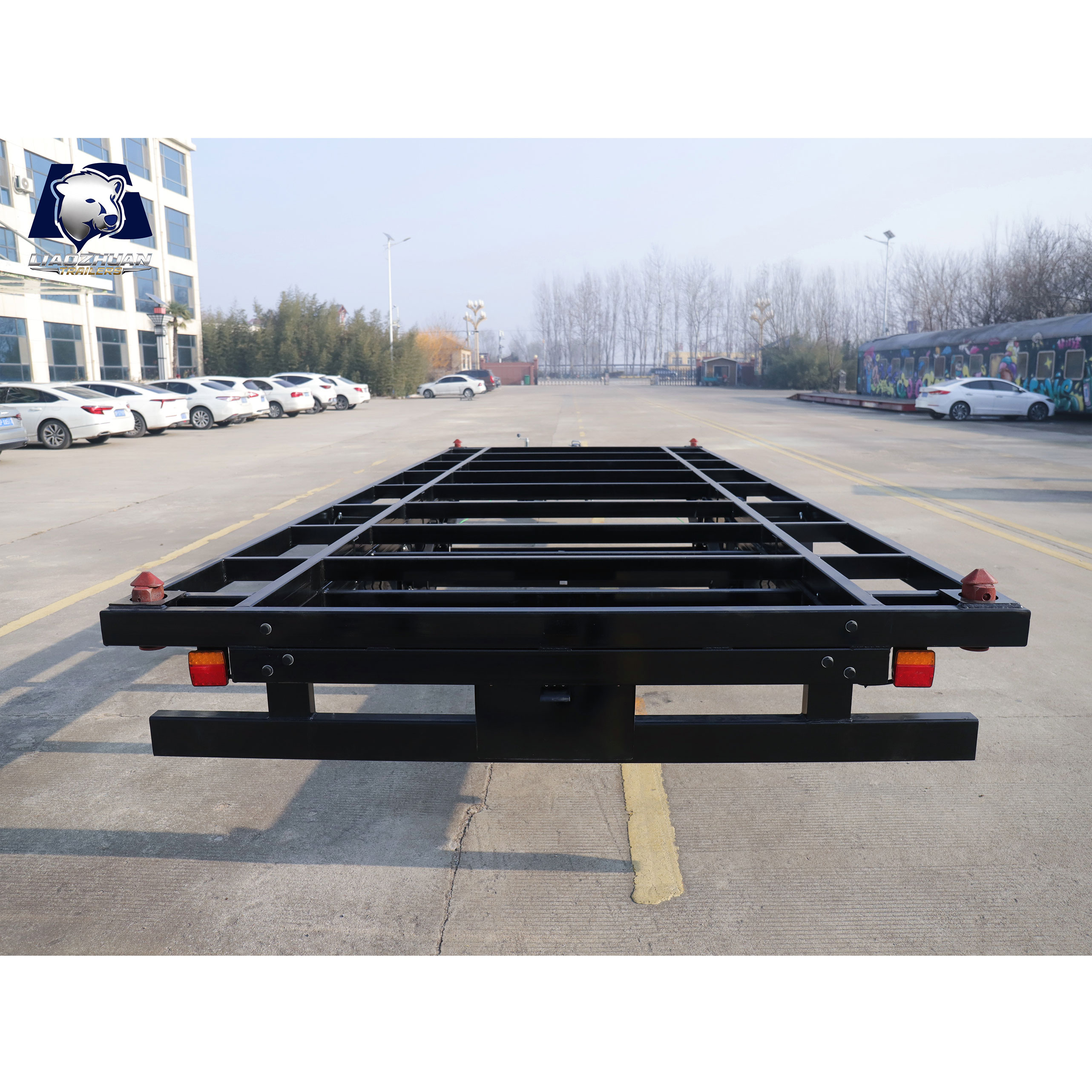 Double-axis container trailer