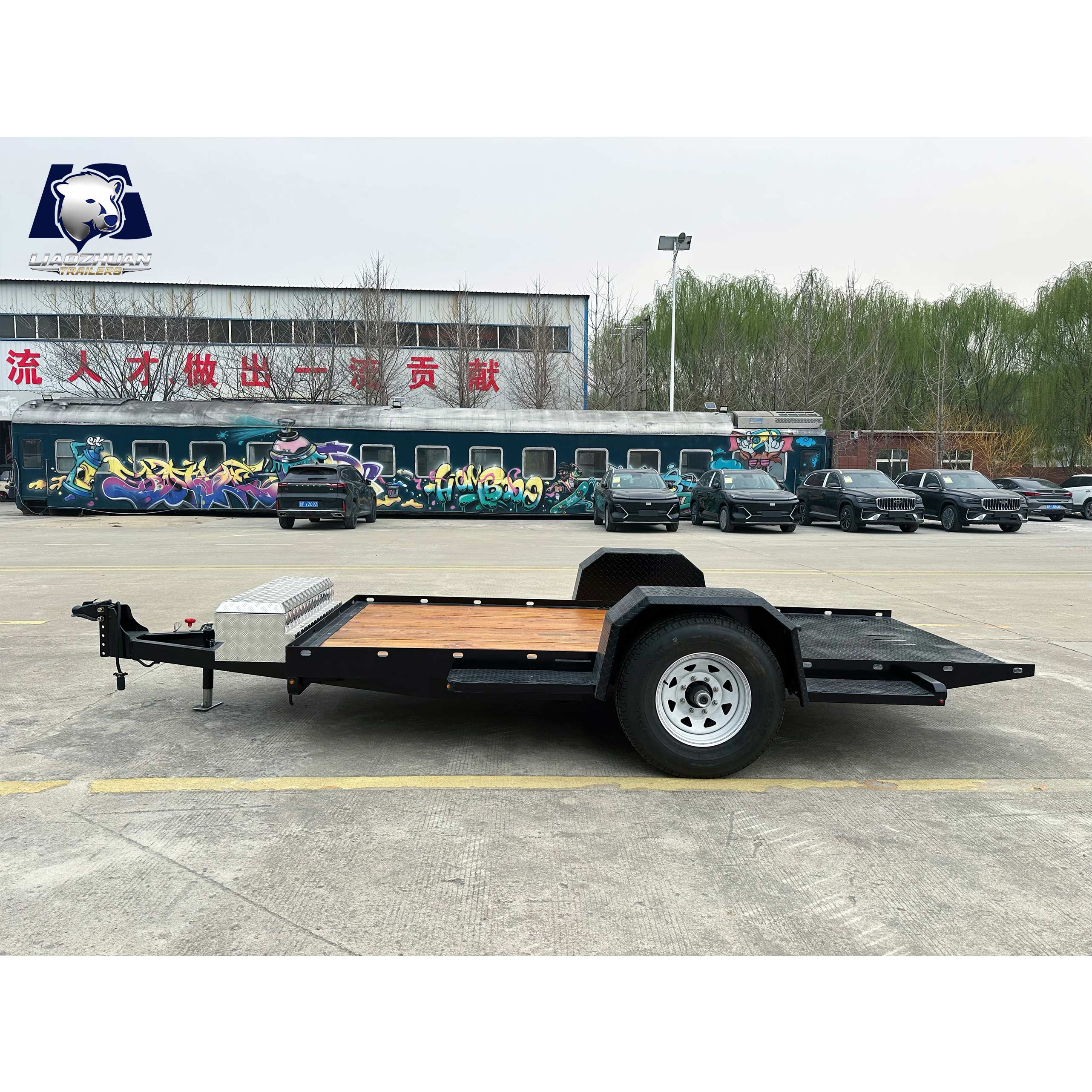 Single-axis hydraulic equipment trailer