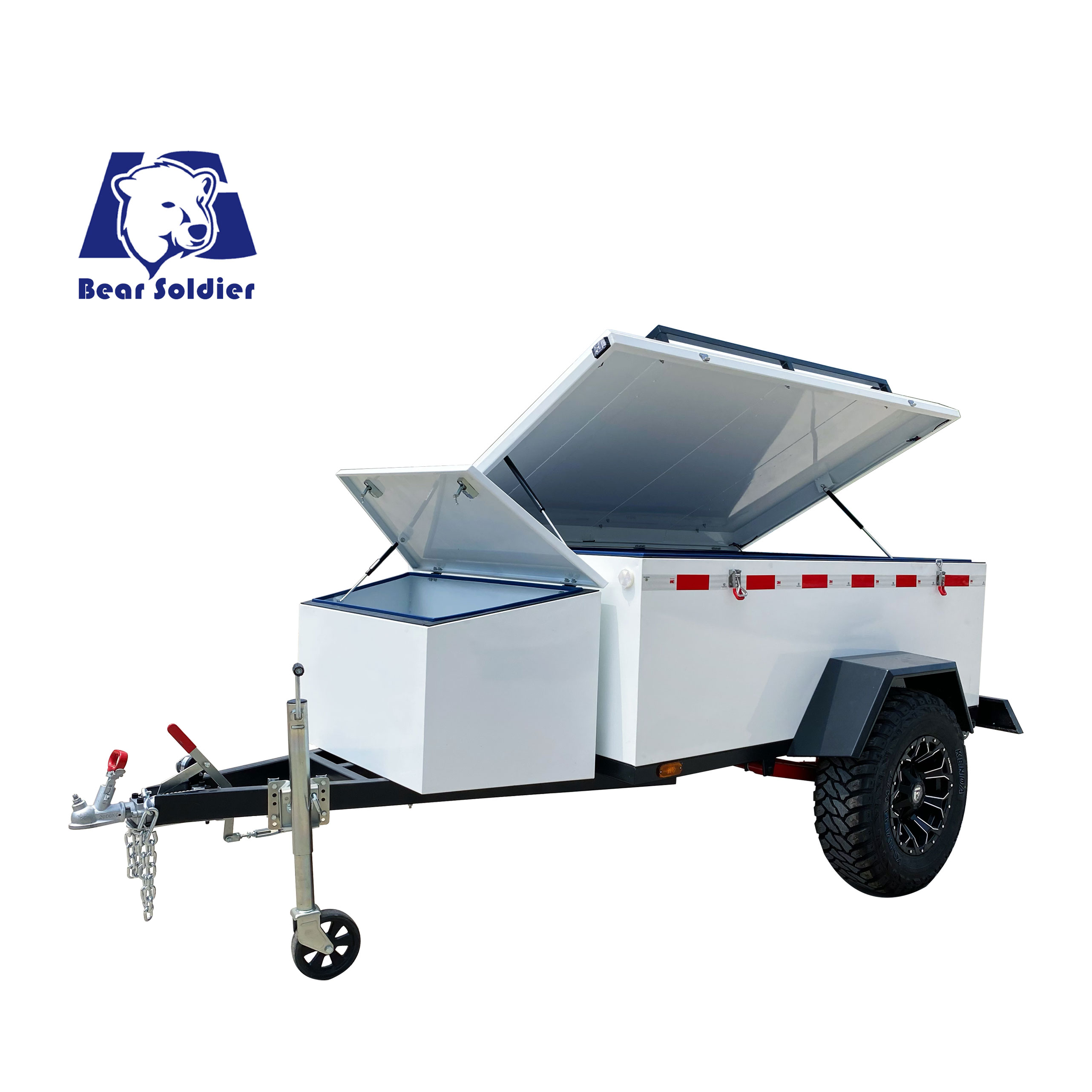 White camping trailer