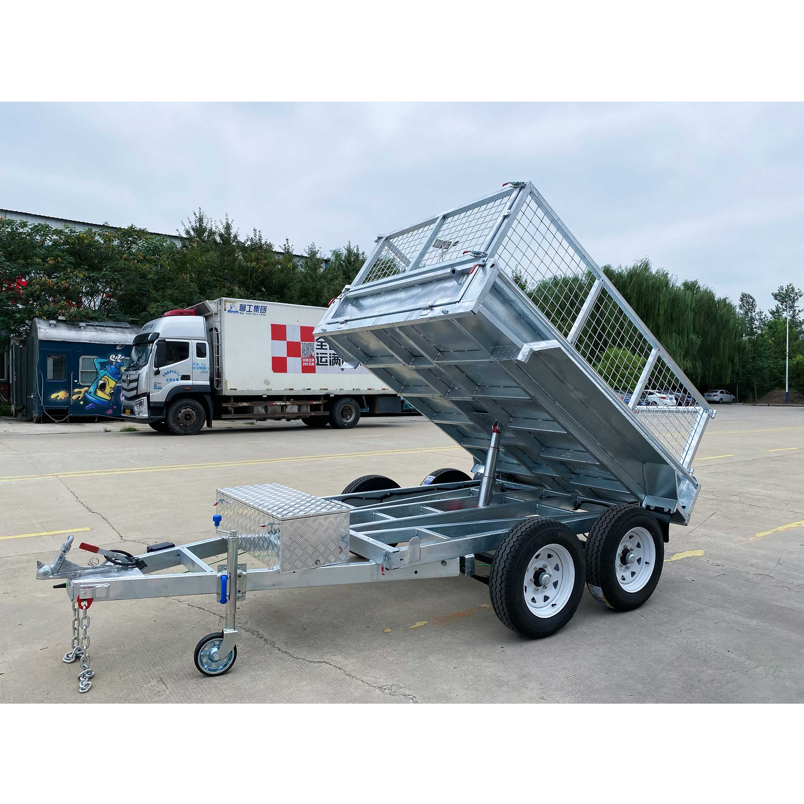 8x5 液压翻斗车 镀锌箱式拖车 2500公斤 ATM(电动刹车)
