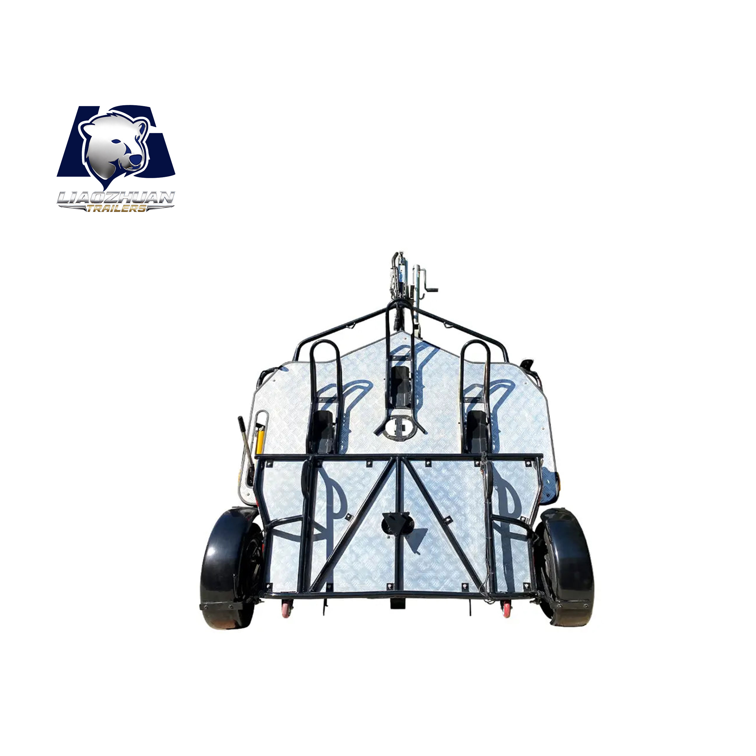Double hydraulic trailer motorcycle trailer